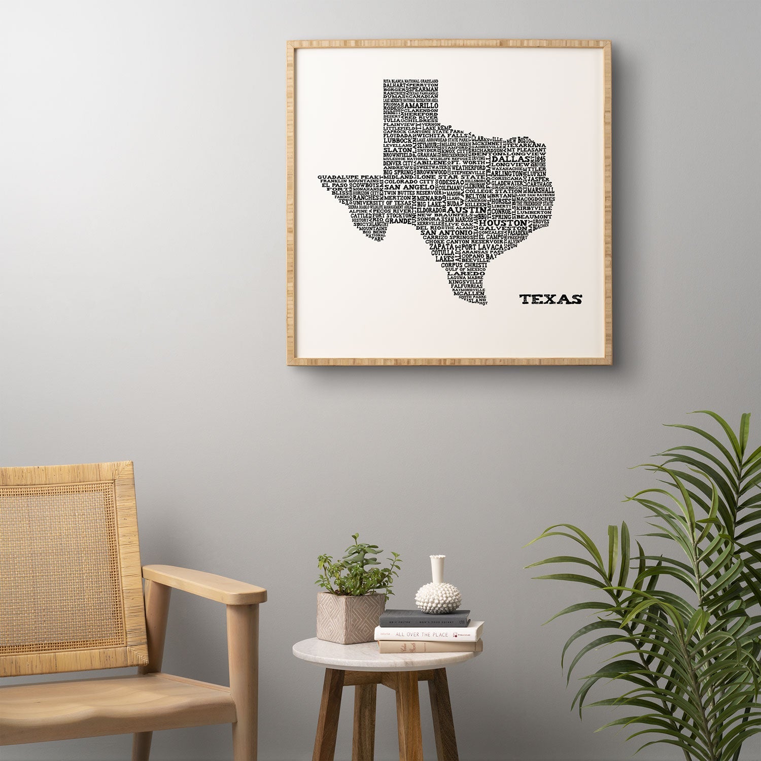 Restudio Designs Texas Map Framed Wall Art