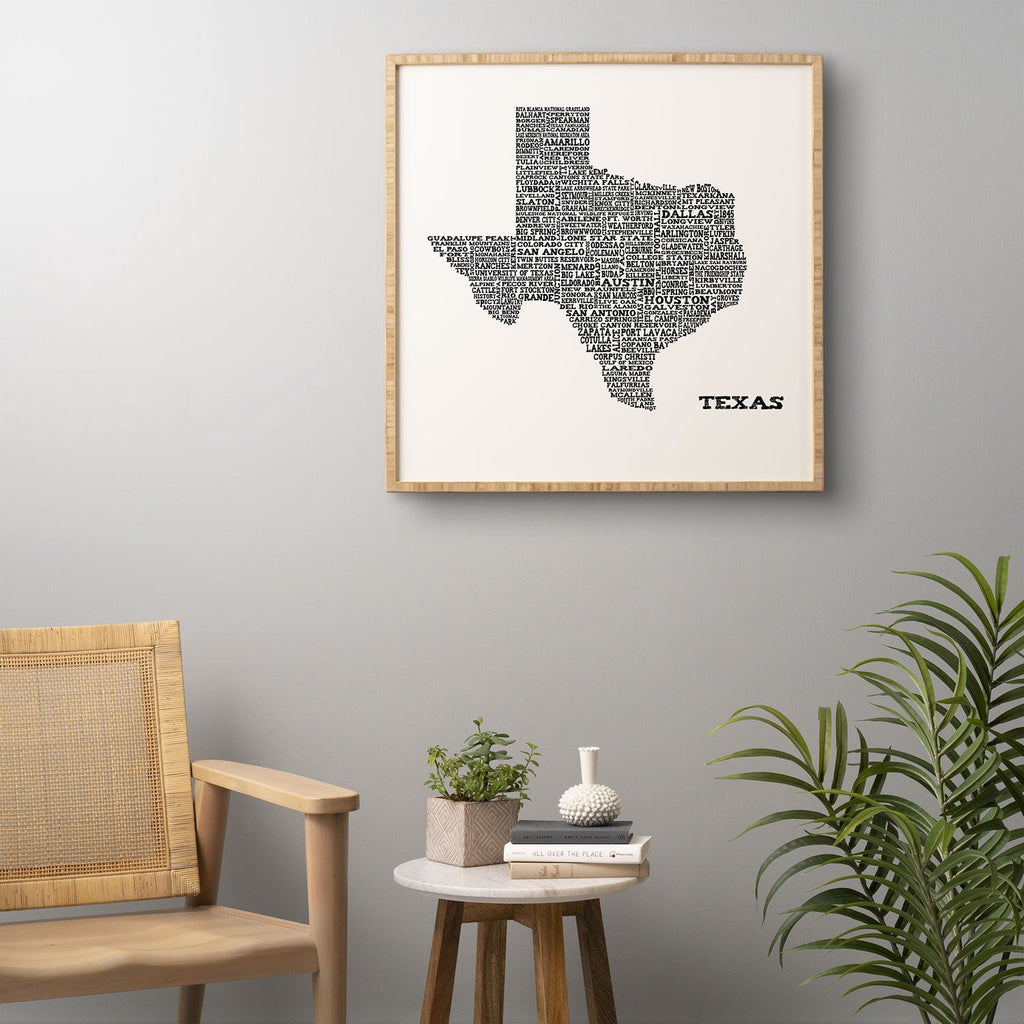 Restudio Designs Texas Map Framed Wall Art
