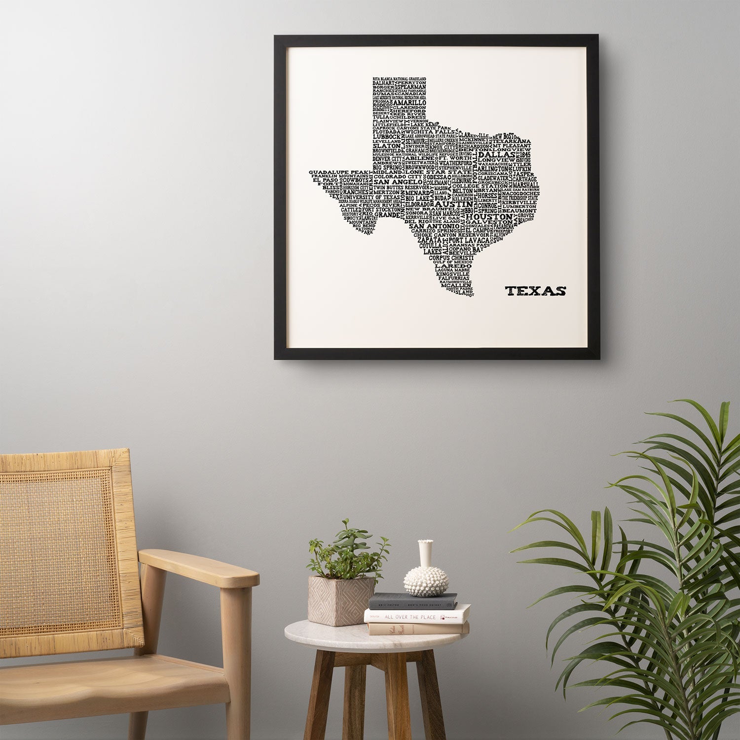 Restudio Designs Texas Map Framed Wall Art