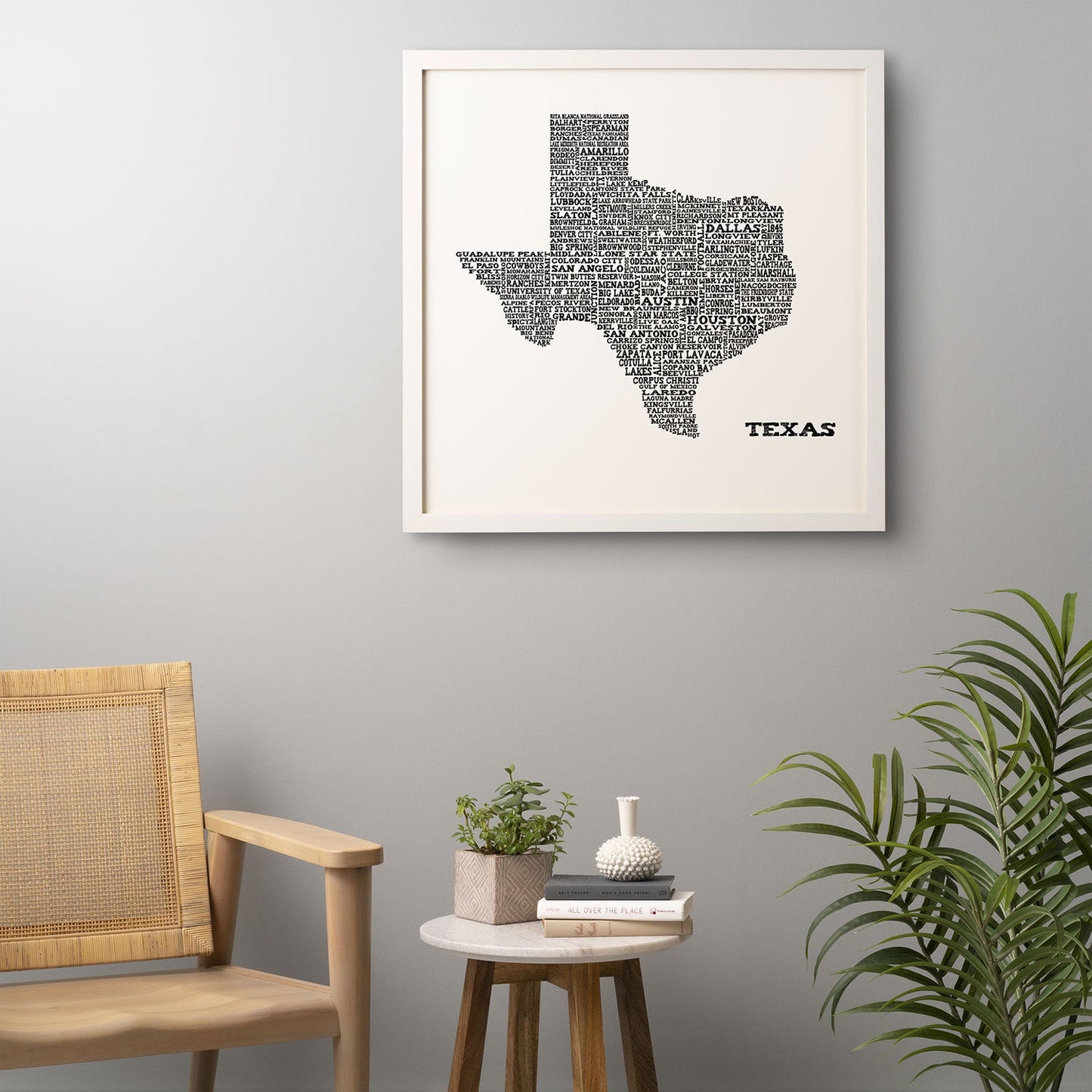 Restudio Designs Texas Map Framed Wall Art