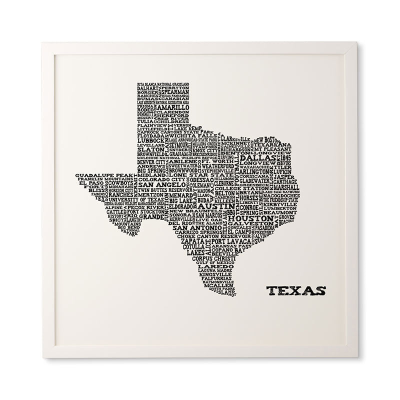 Restudio Designs Texas Map Framed Wall Art