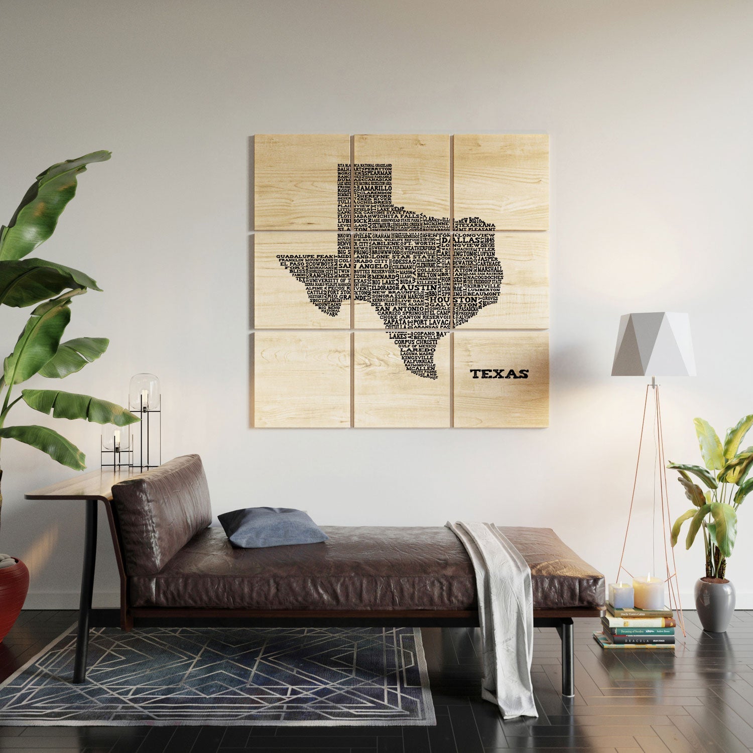 Restudio Designs Texas Map Wood Wall Mural