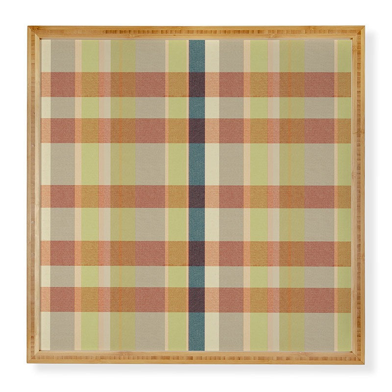 Marta Barragan Camarasa Retro Picnic Plaid Warm Tones Framed Wall Art
