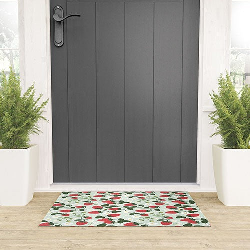 Design by Spark Strawberry Florals Fields Welcome Mat