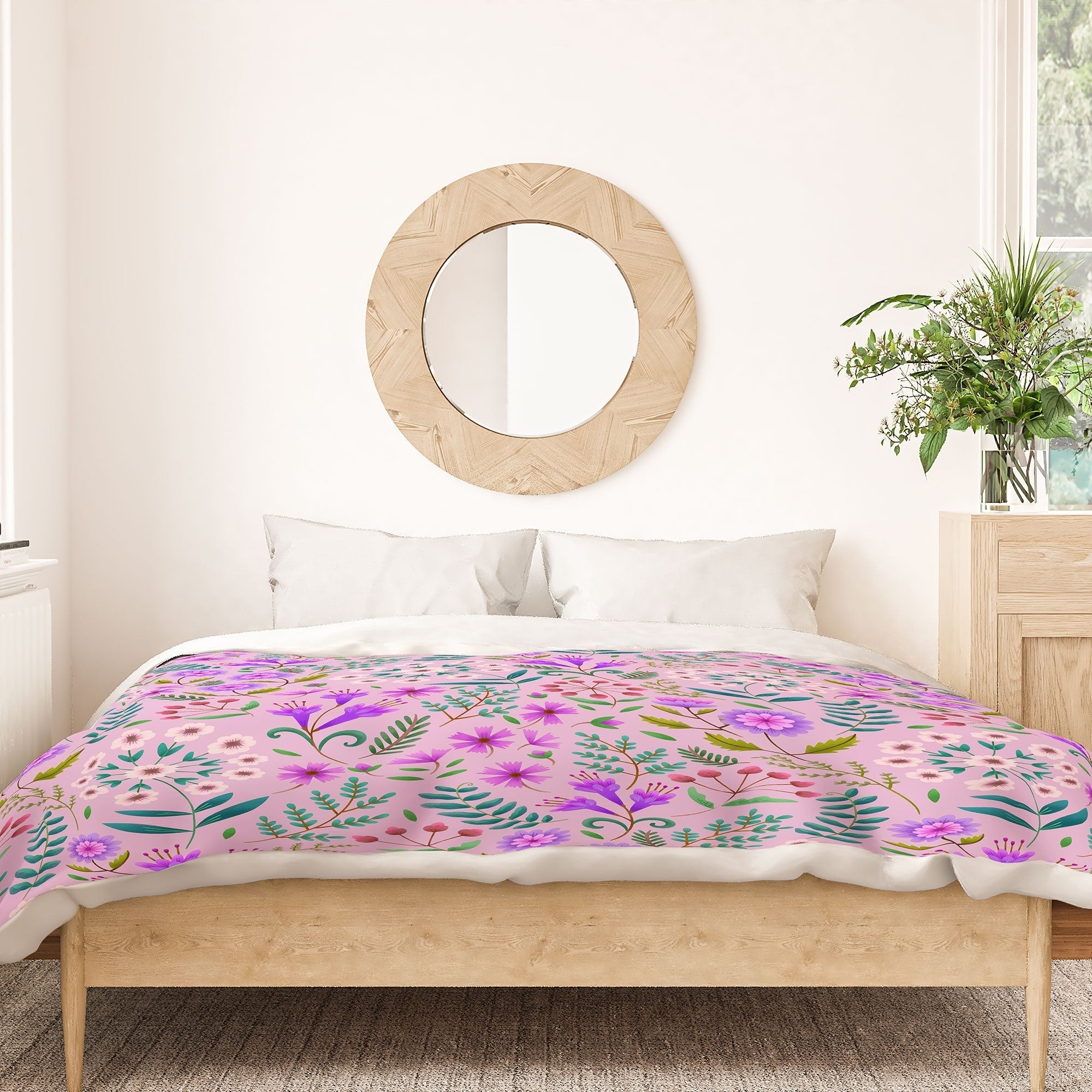 Pimlada Phuapradit Ditsy Purple Floral Half Drop Duvet Cover