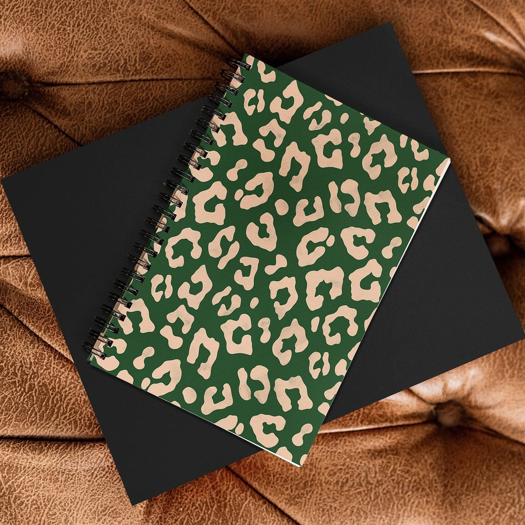 Avenie BR Cheetah Print In Green Spiral Notebook