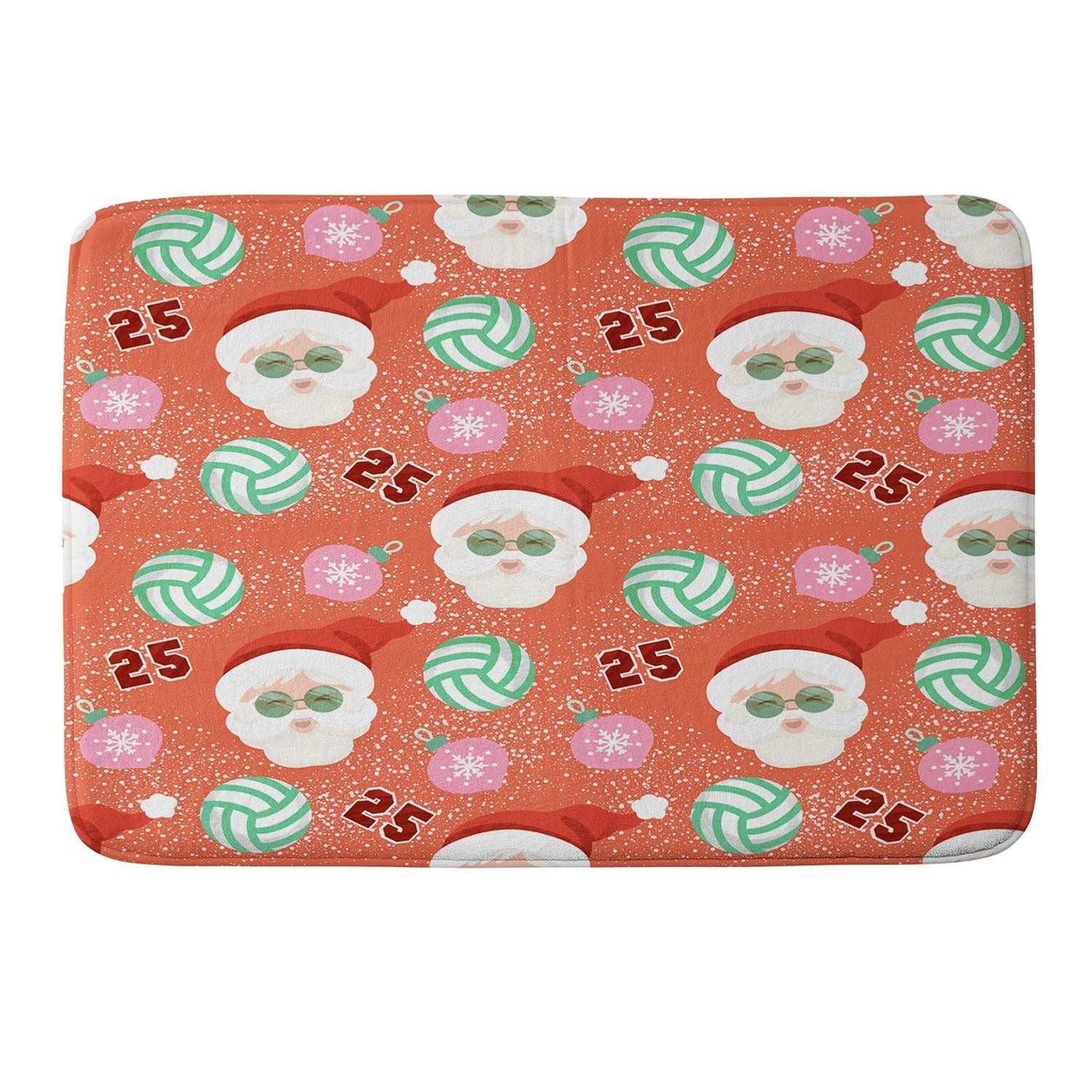 Design by Spark Sporty Volleyball Santa Memory Foam Bath Mat