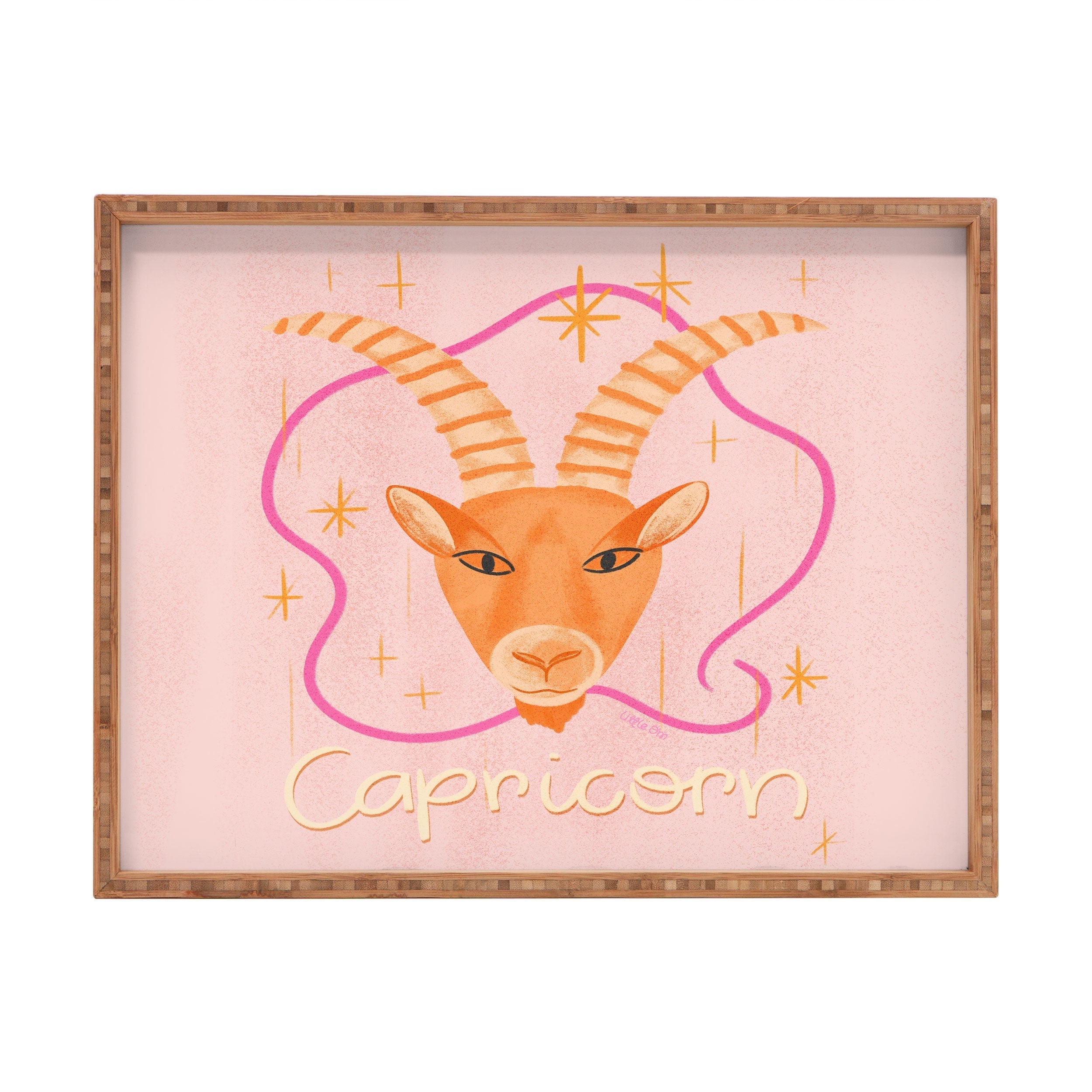 Little Om Zodiac Sign Capricorn Rectangular Tray