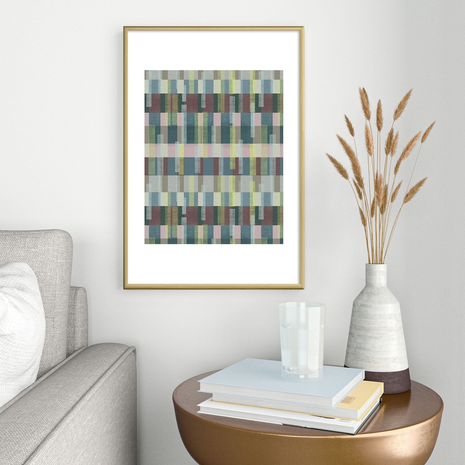 Marta Barragan Camarasa Dynamic Linear Blocks Metal Framed Art Print