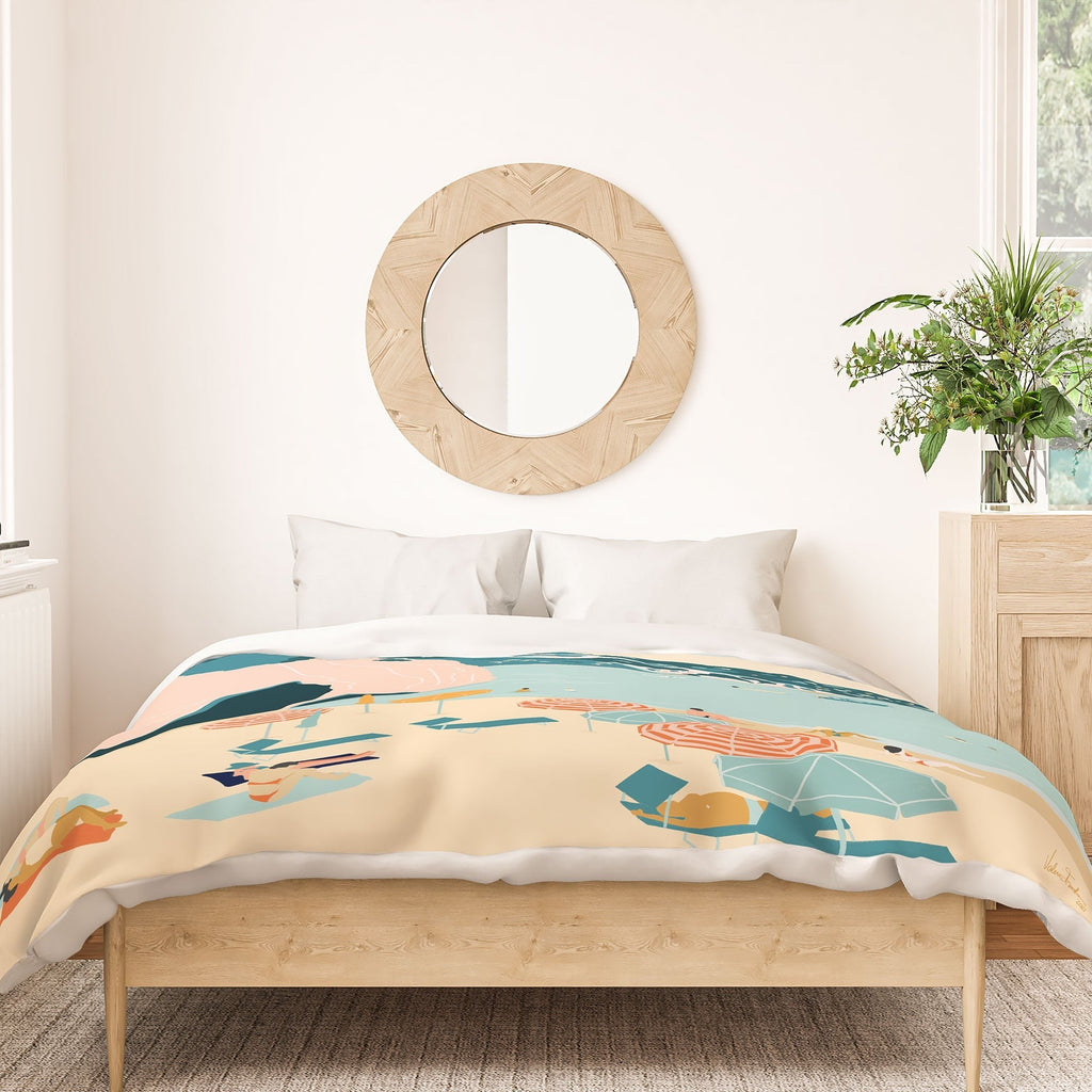 Valeria Frustaci Beach of Positano in Italy Duvet Cover