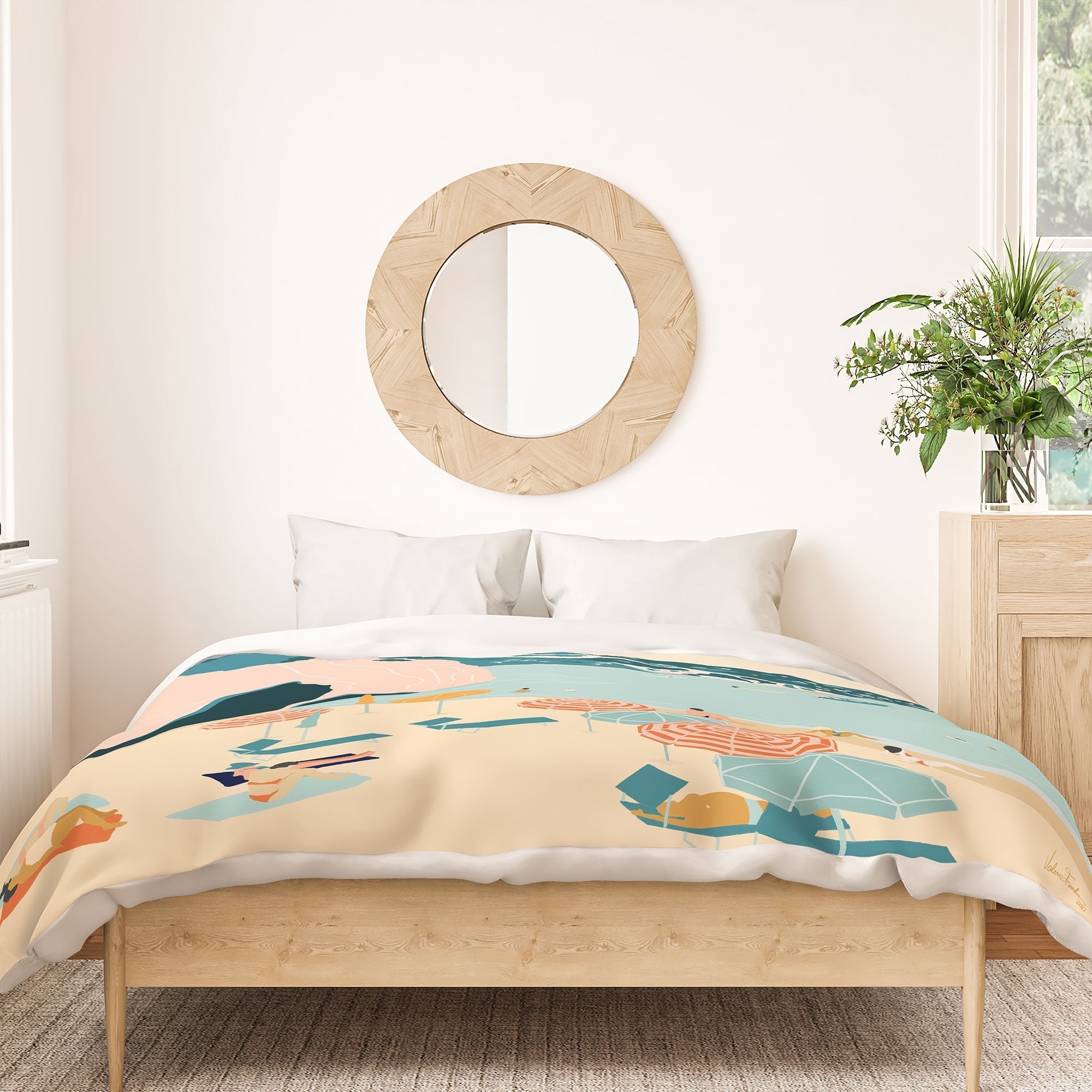 Valeria Frustaci Beach of Positano in Italy Duvet Cover