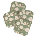 Gabriela Fuente Olive Floral Roberta Coaster Set
