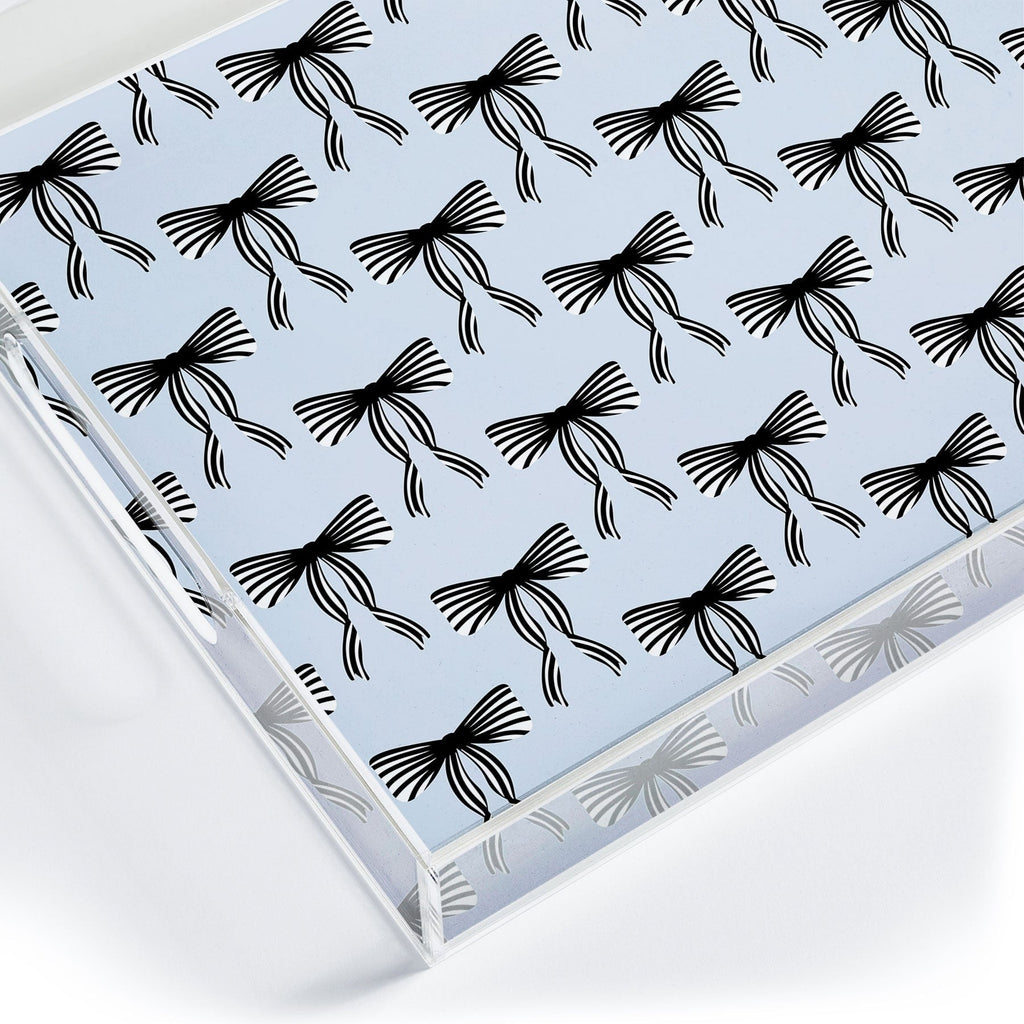 Design by Spark Black Striped Bows Acrylic Tray