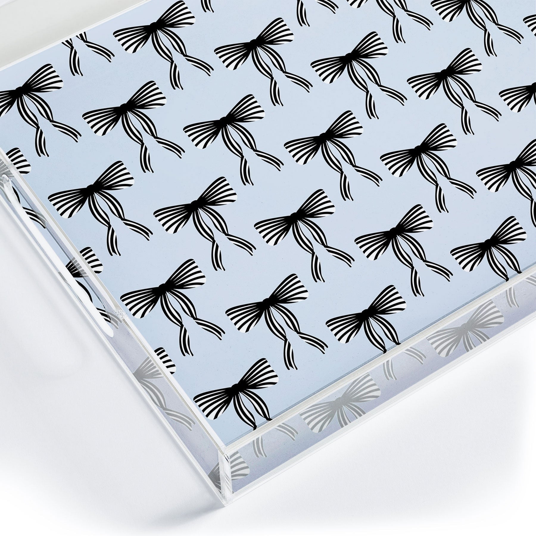 Design by Spark Black Striped Bows Acrylic Tray