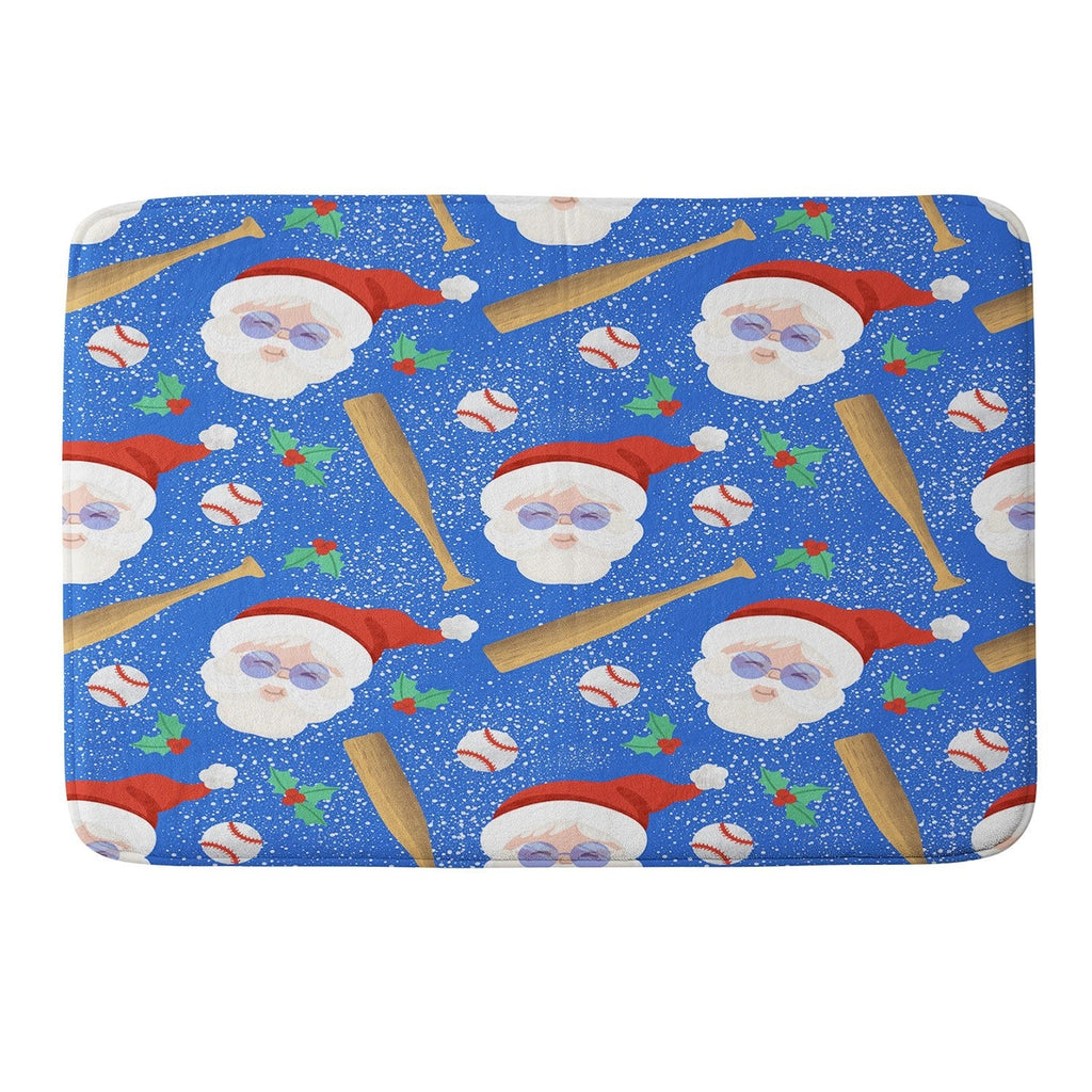 Design by Spark Sporty Baseball Santa Memory Foam Bath Mat