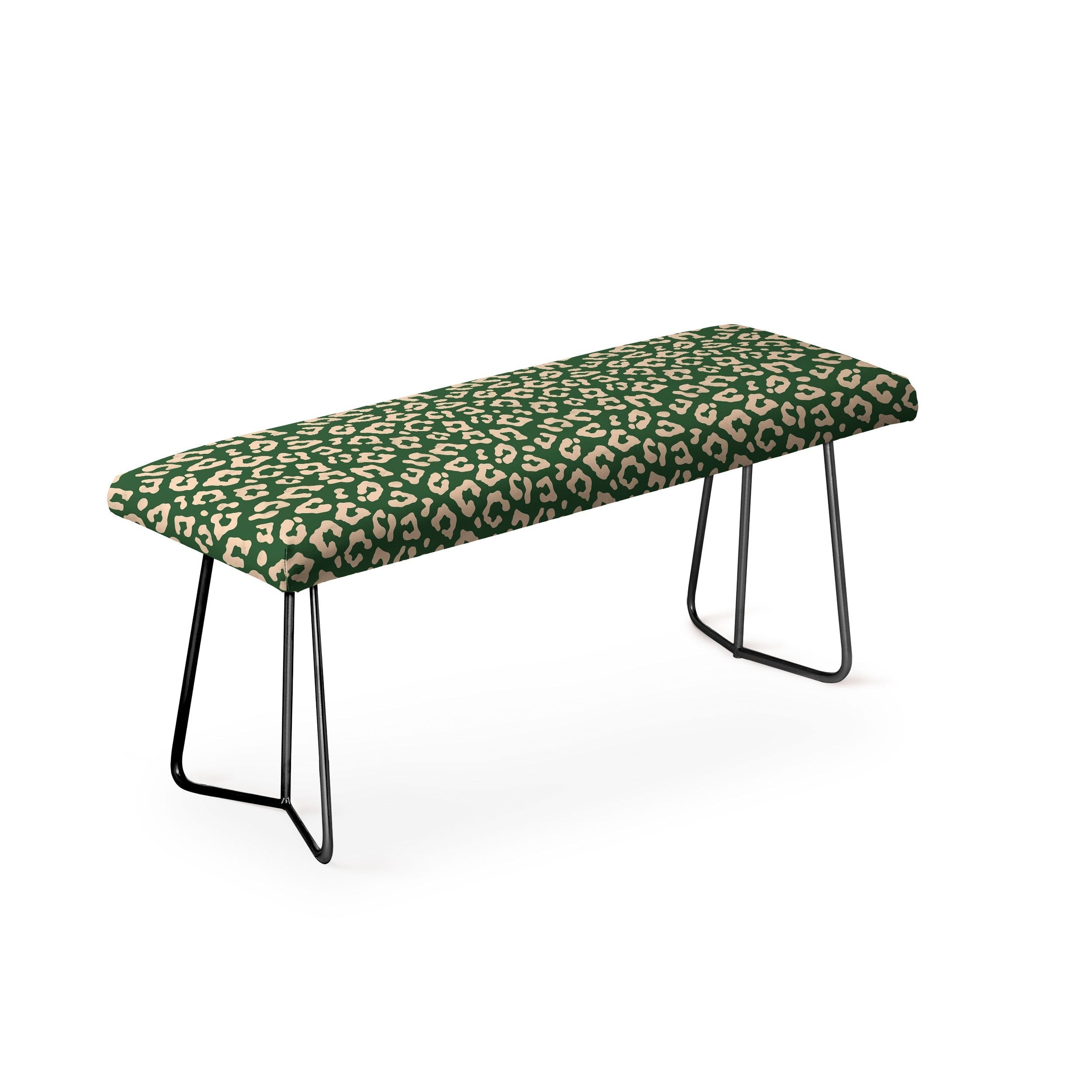 Avenie BR Cheetah Print In Green Bench