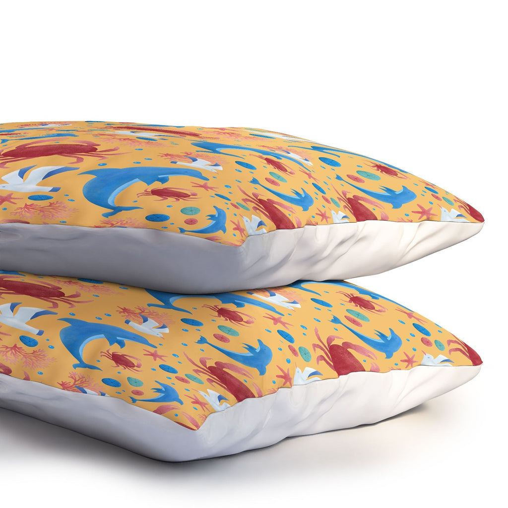 Seta Zakian Sailing Sealife yellow Pillow Shams