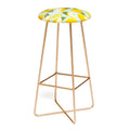 Jessica Molina Lemon Pattern on Sky Blue Bar Stool