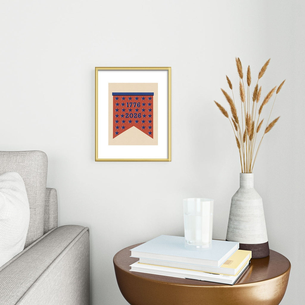 DENY Designs Star Banner Metal Framed Art Print
