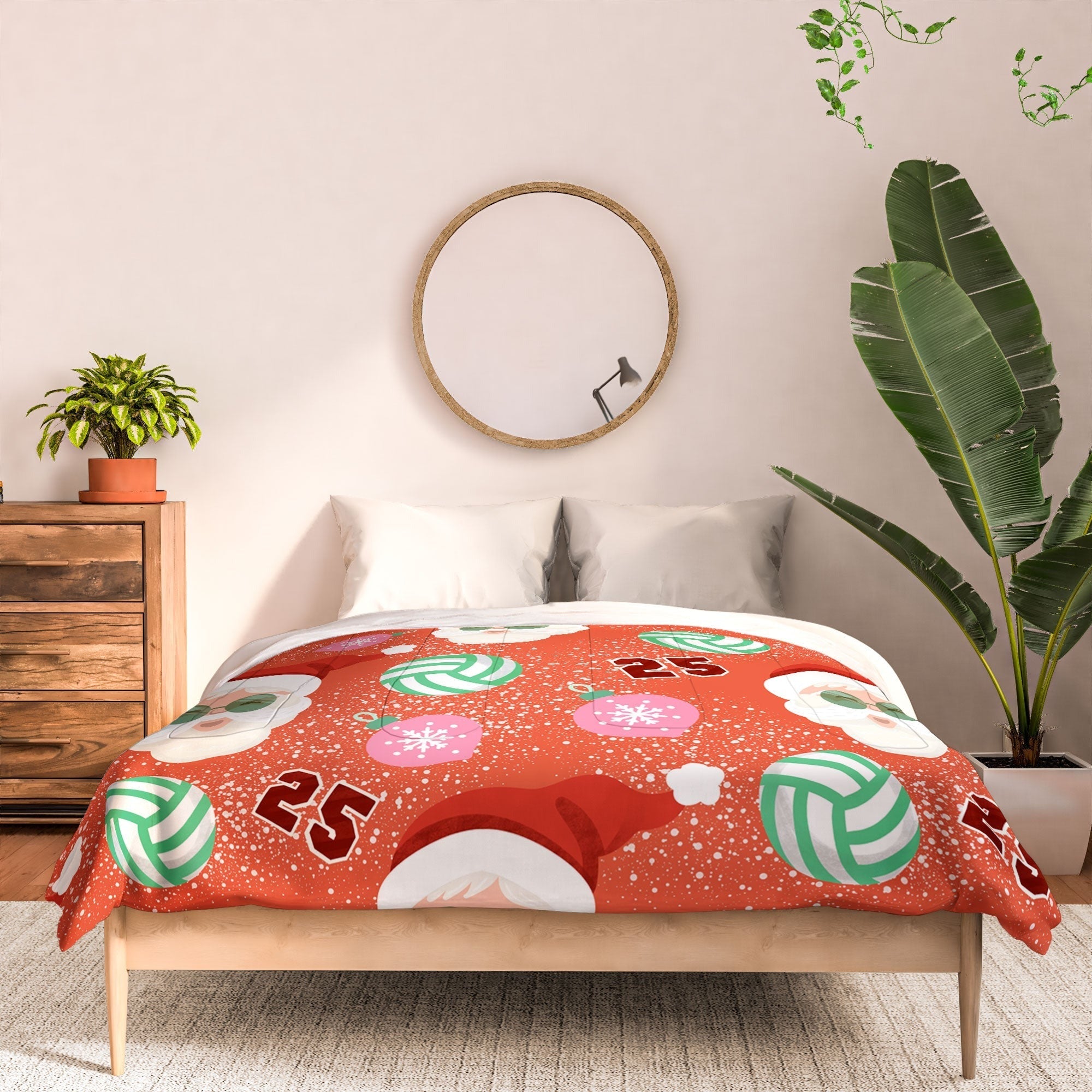 Design by Spark Sporty Volleyball Santa Comforter
