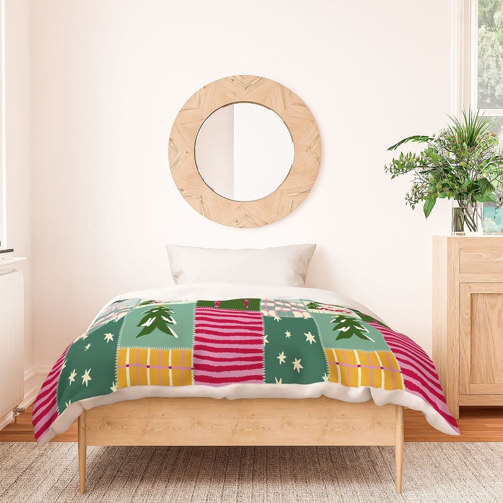 LouBruzzoni Cozy Christmas Patchwork Duvet Cover