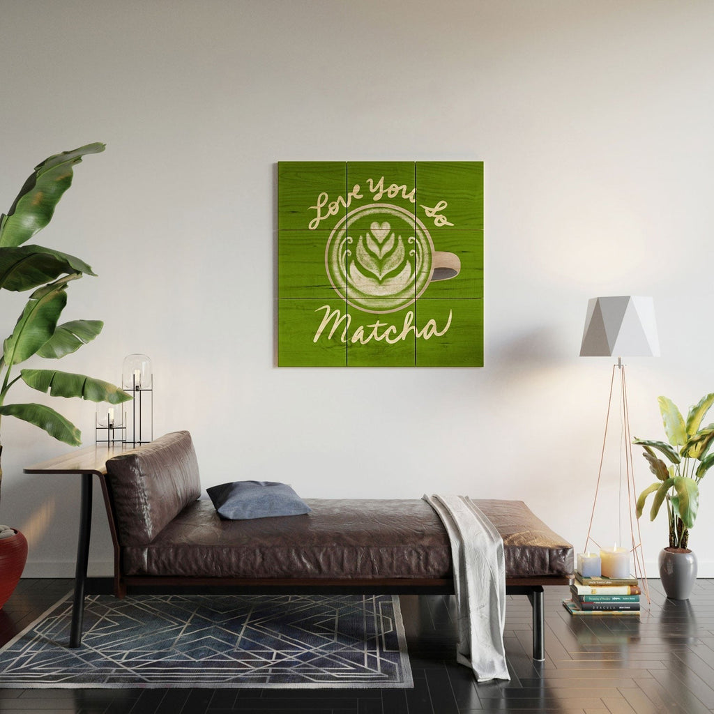 Design by Spark Love You So Matcha Wood Wall Mural
