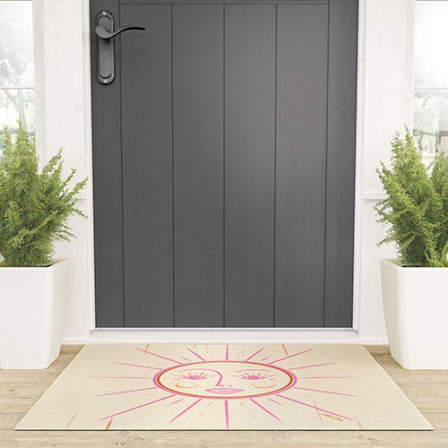 Little Om Celestial Sun cream Welcome Mat