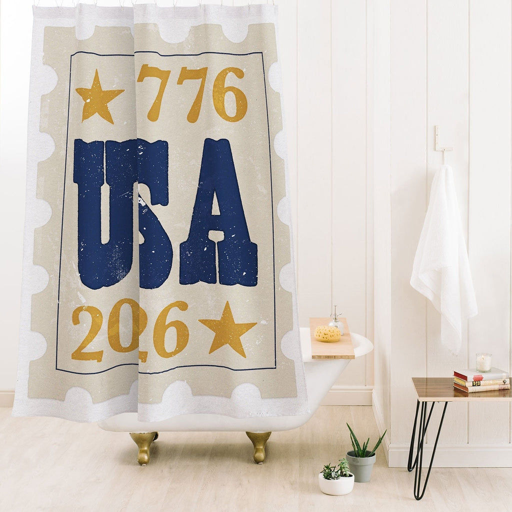DENY Designs USA Stamp Shower Curtain