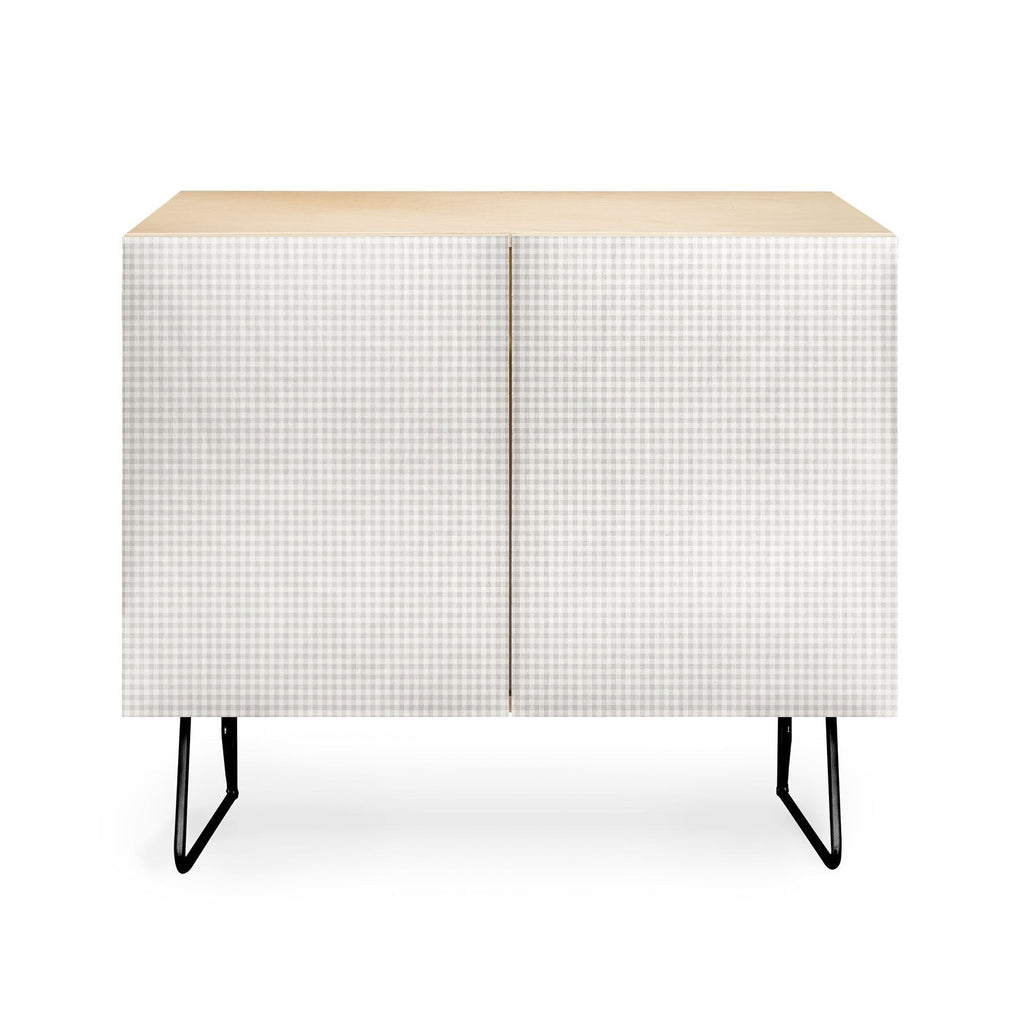 Colour Poems Gingham Plaid Pattern Cloud White Credenza