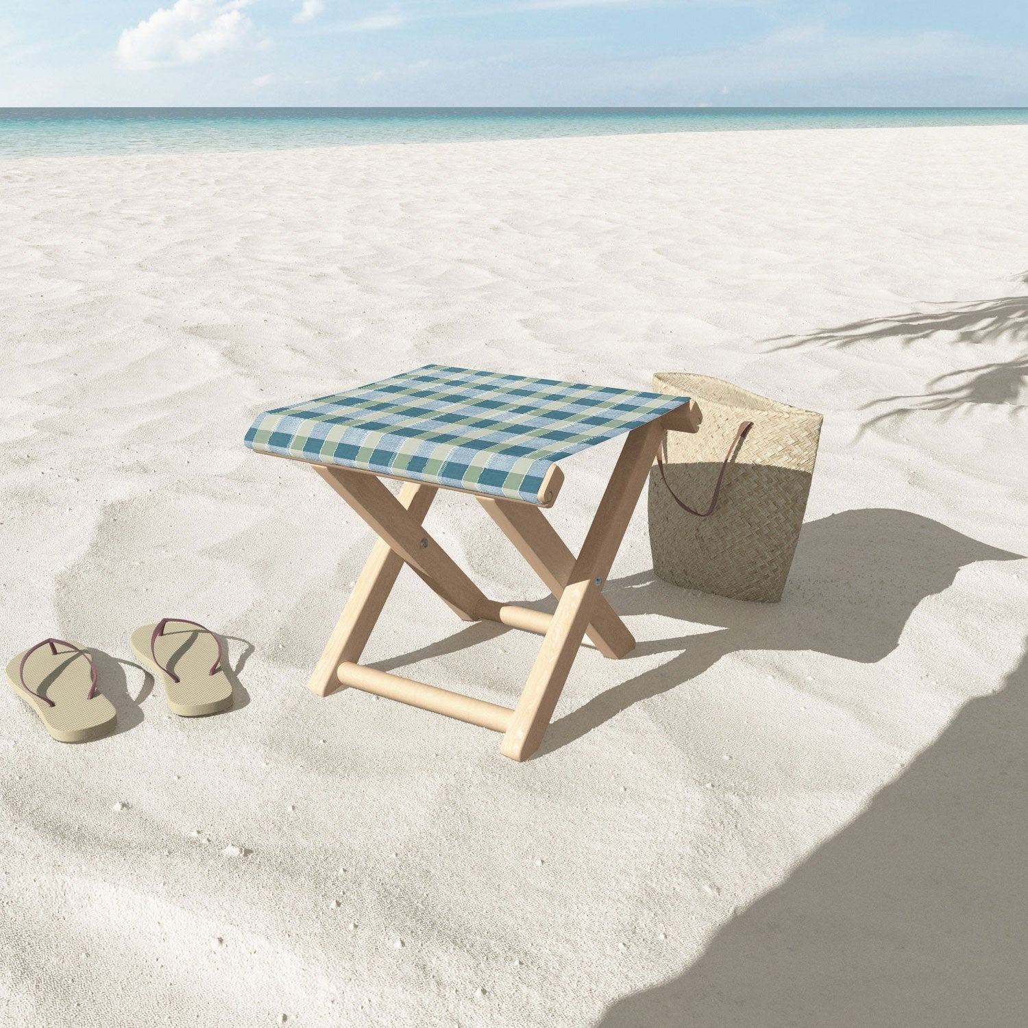 Marta Barragan Camarasa Country Style Checks Folding Stool