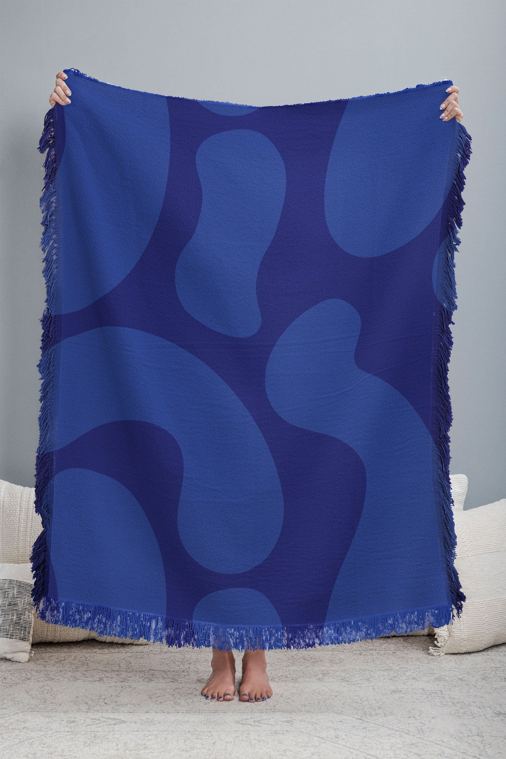 Camilla Foss Blue Pebble Throw Blanket