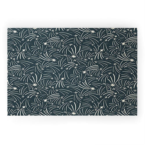 Little Om Pattern Shooting Stars blue Welcome Mat