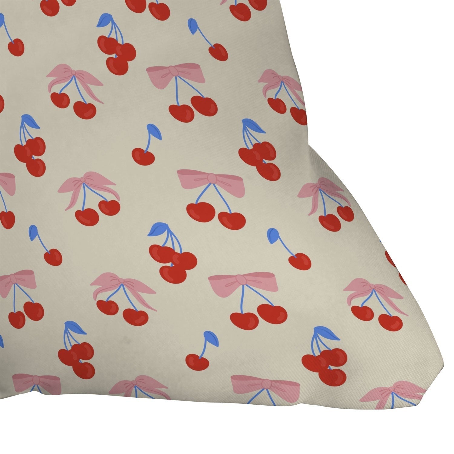Design by Spark Cherries And Ribbons Throw Pillow