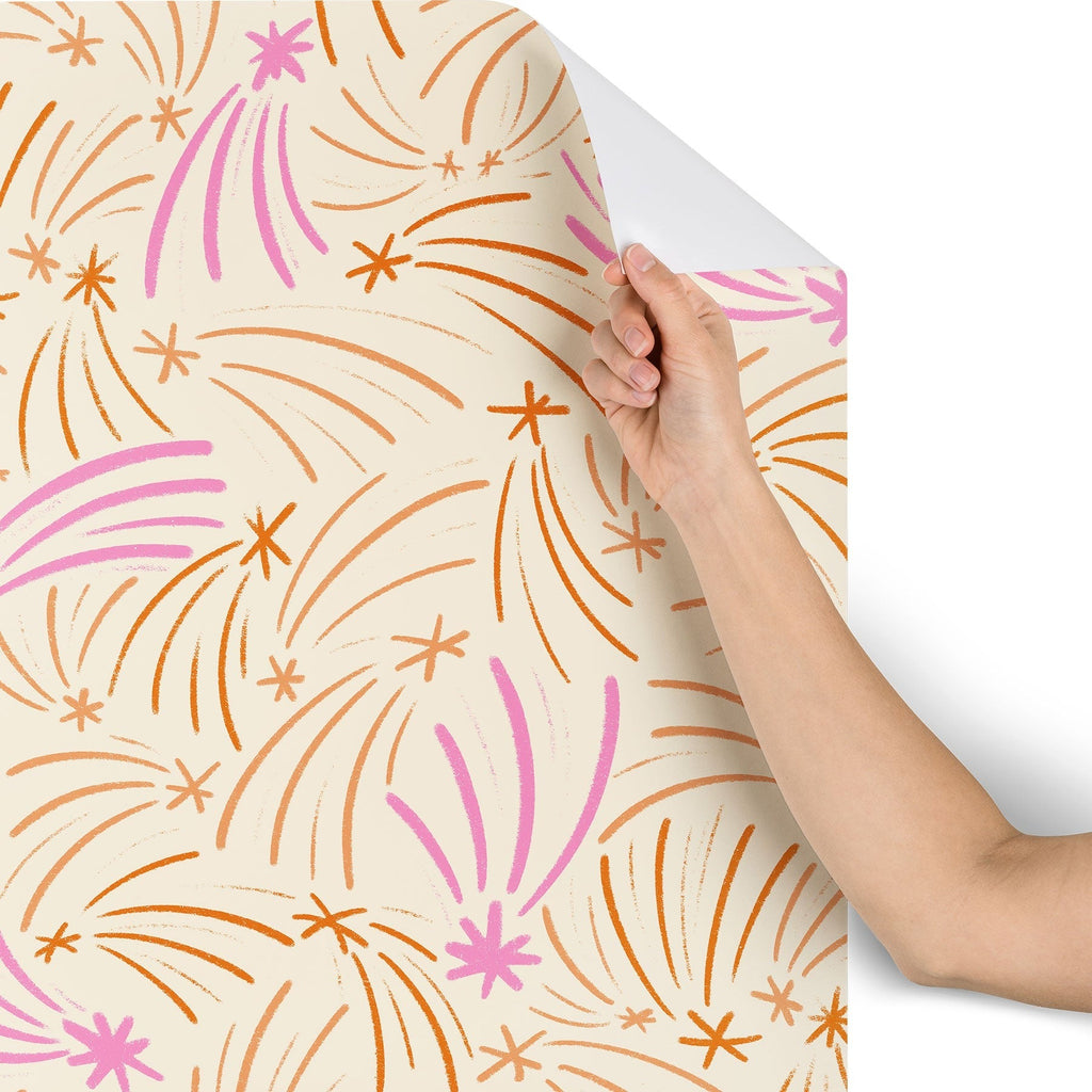 Little Om Pattern Shooting Stars cream Wallpaper