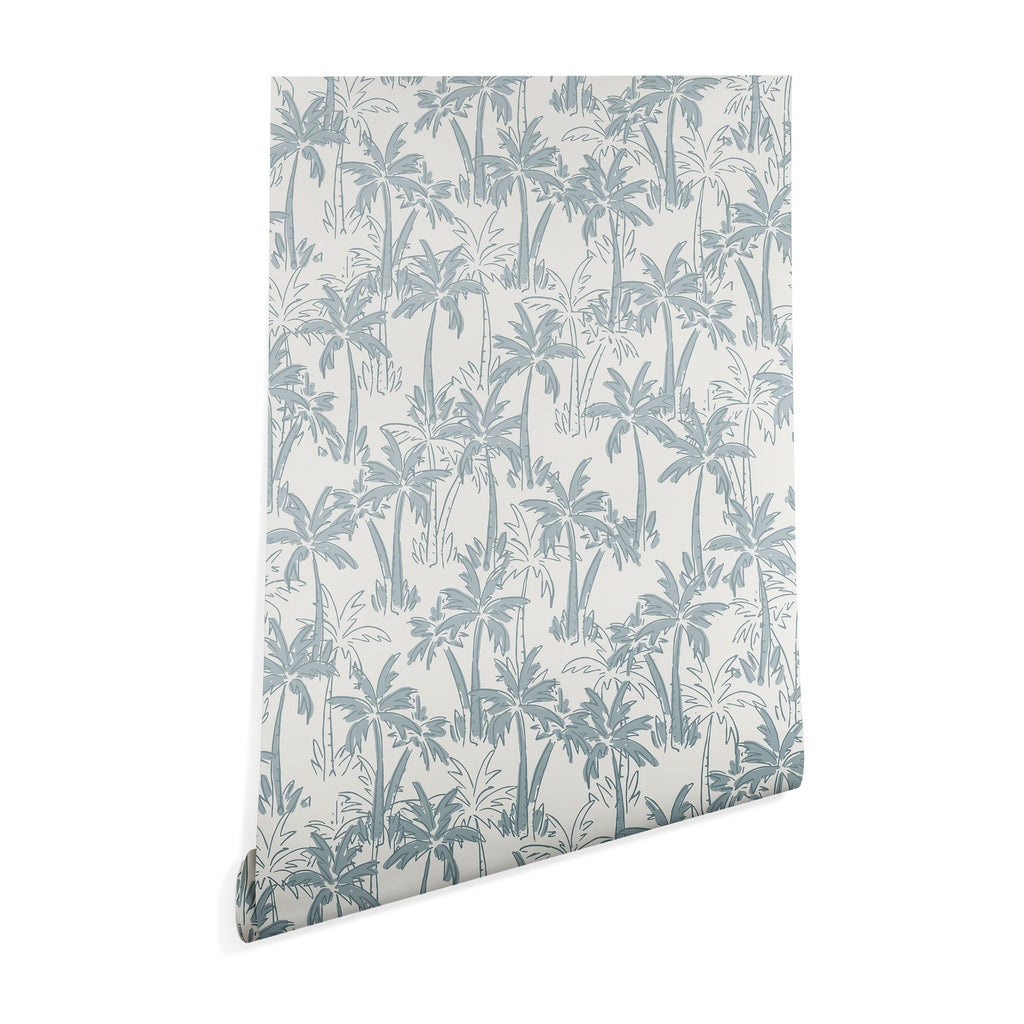 CoastL Studio Palm Forest Coastal Blue Wallpaper