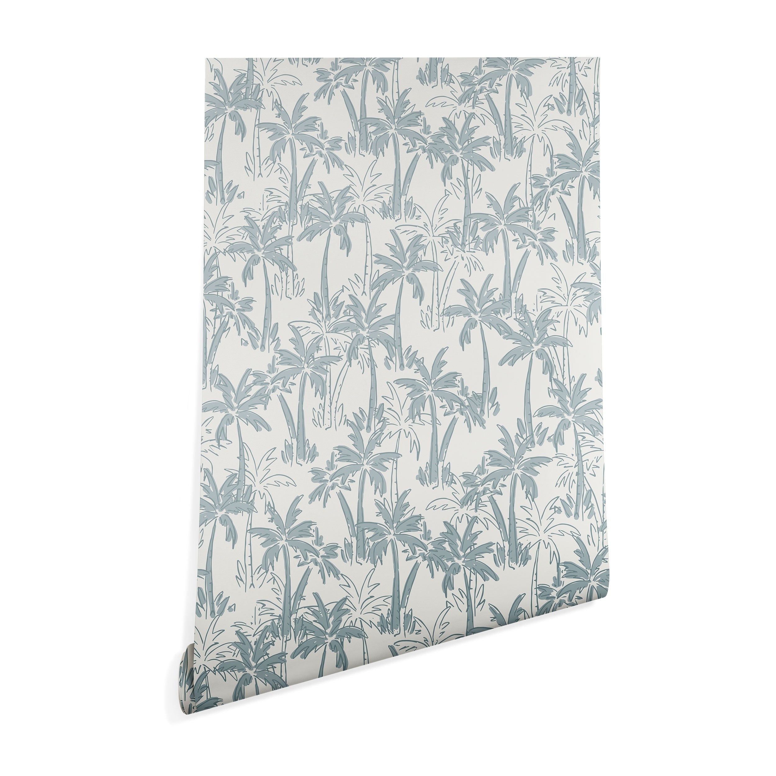 CoastL Studio Palm Forest Coastal Blue Wallpaper