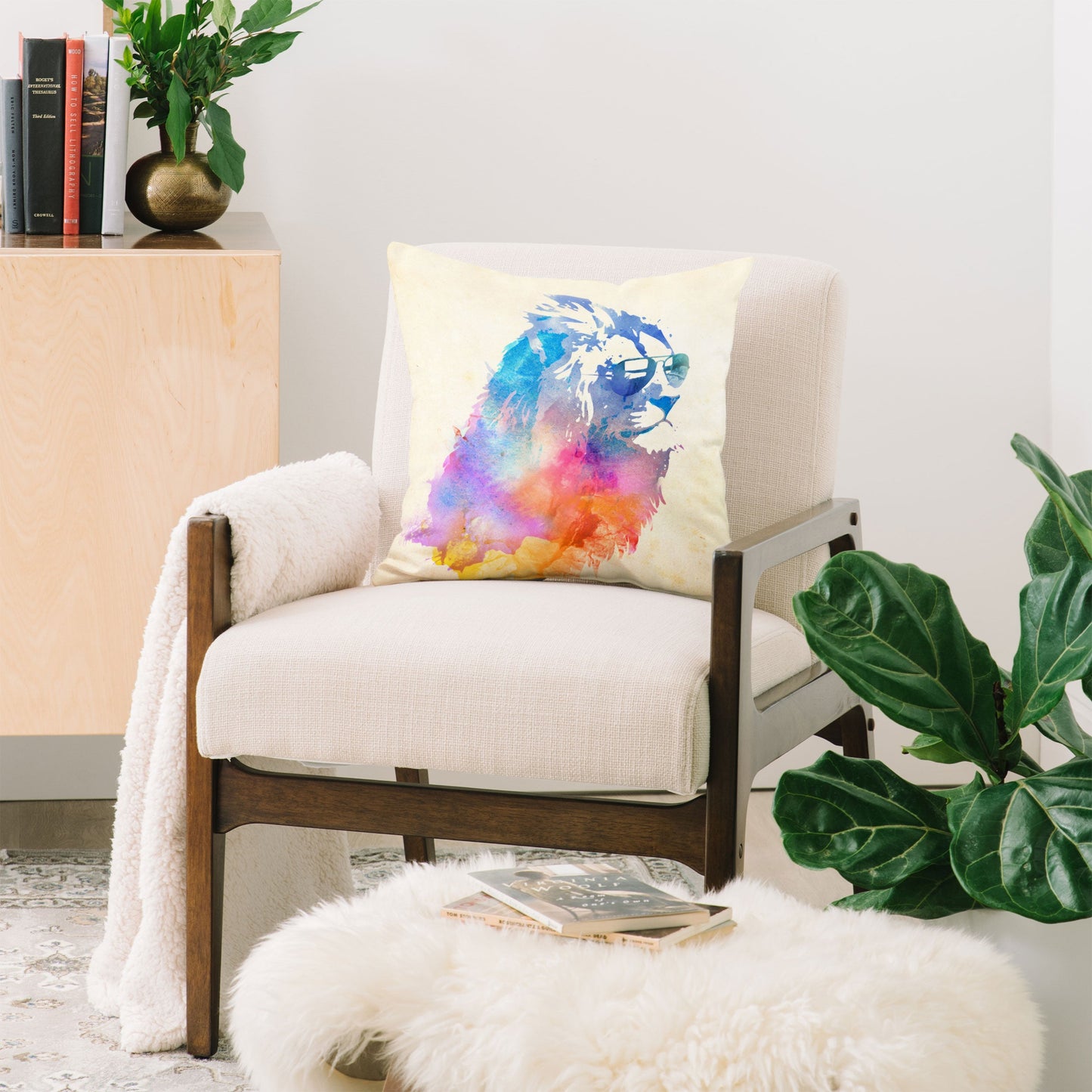 Robert Farkas Sunny Leo Throw Pillow