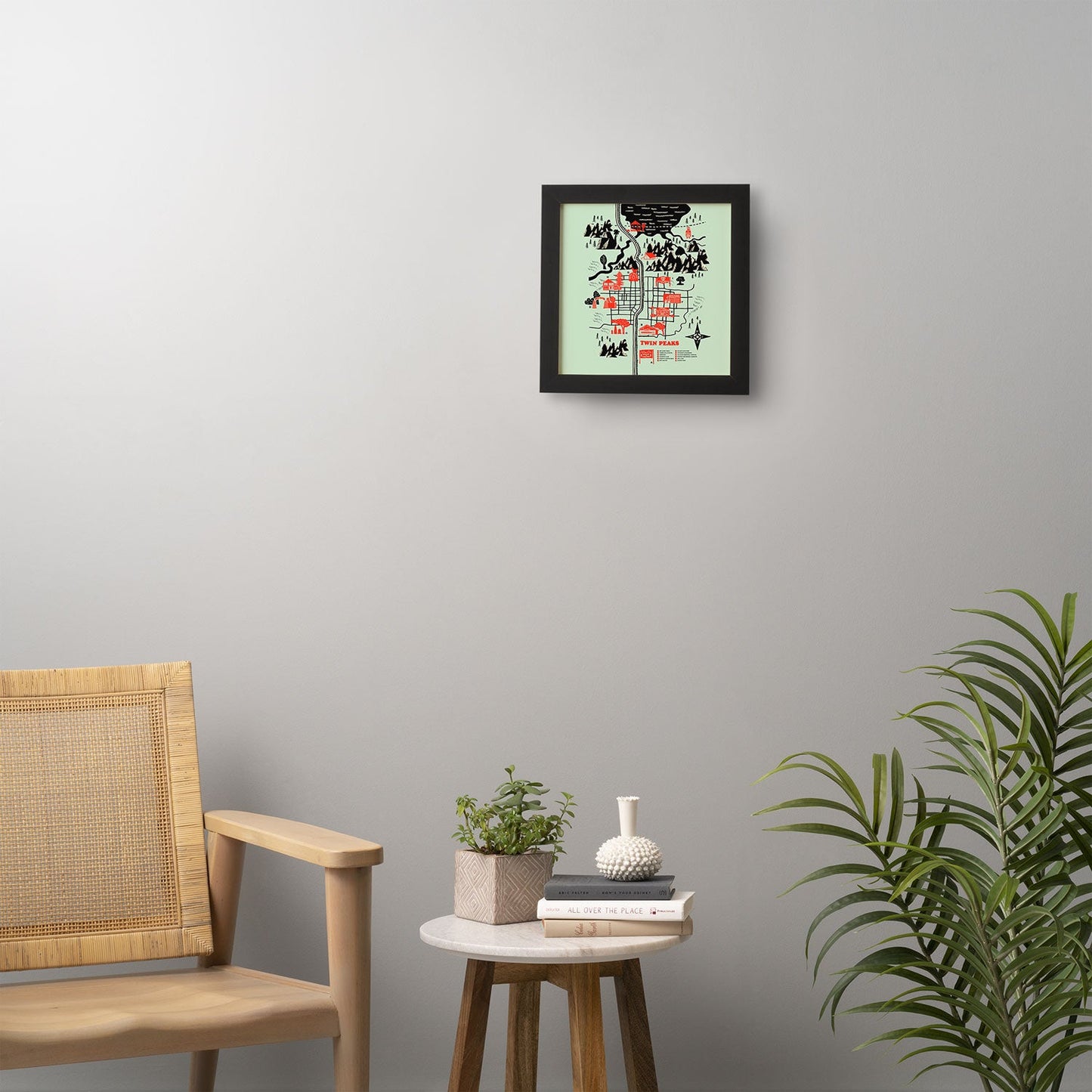 Robert Farkas Twin Peaks Map Framed Wall Art