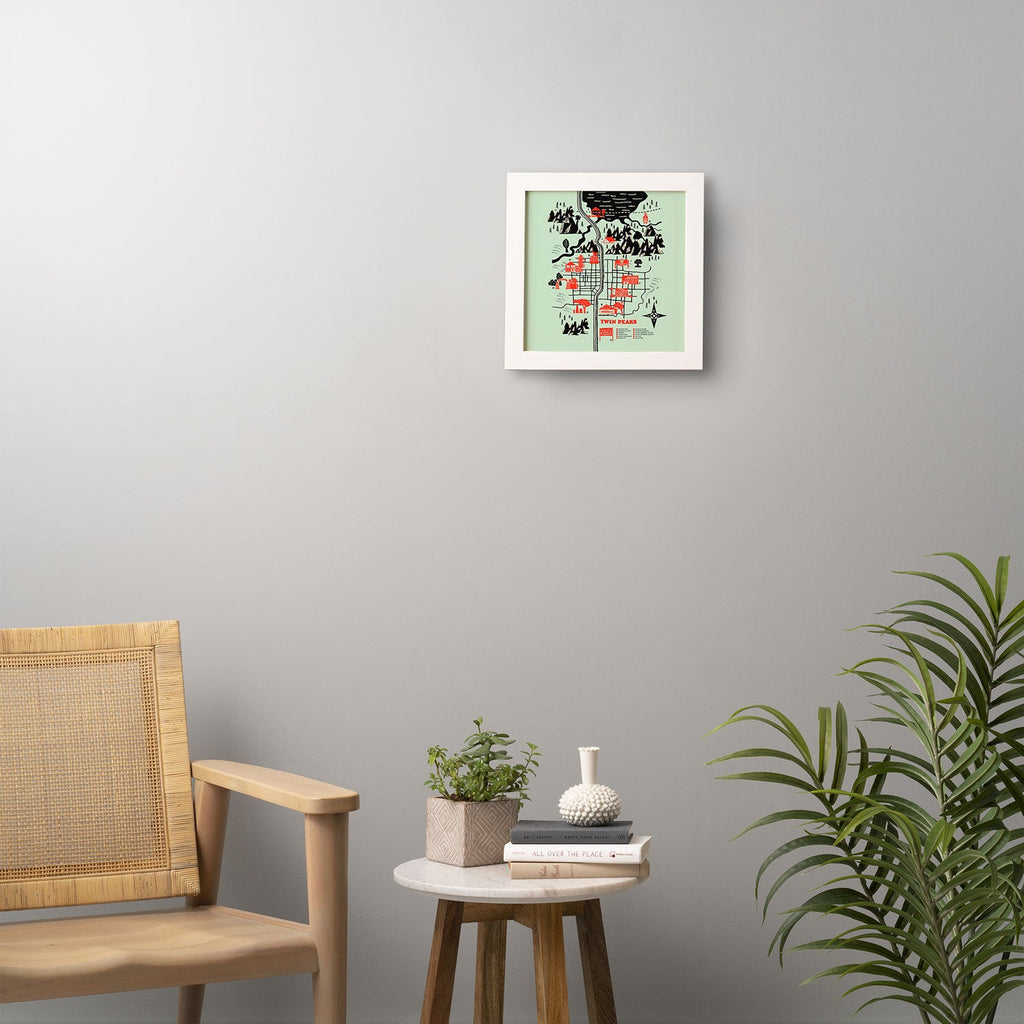 Robert Farkas Twin Peaks Map Framed Wall Art