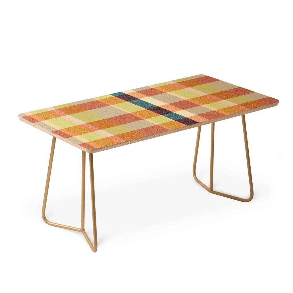 Marta Barragan Camarasa Retro Picnic Plaid Warm Tones Coffee Table