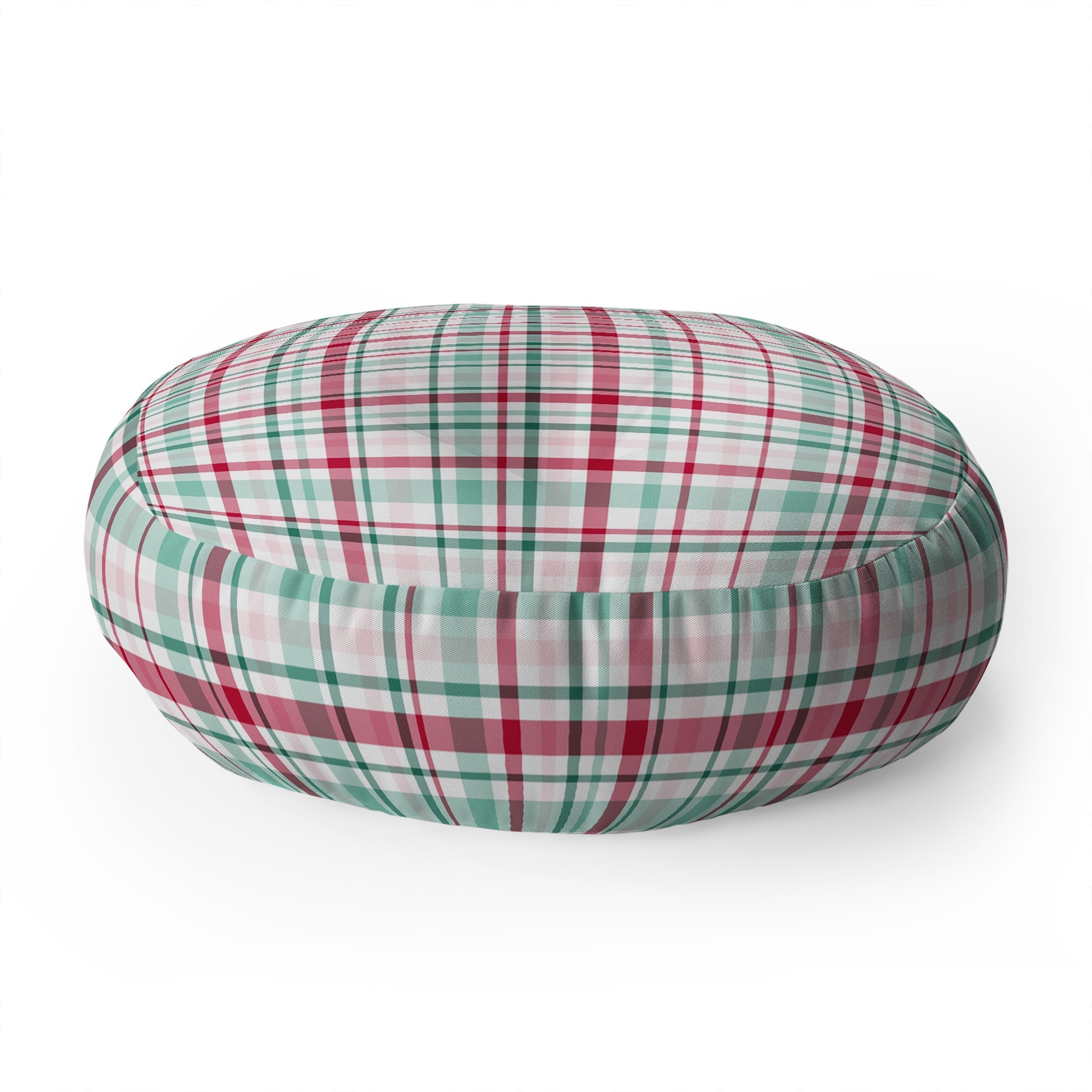 Lisa Argyropoulos Merry Vintage Plaid Floor Pillow Round