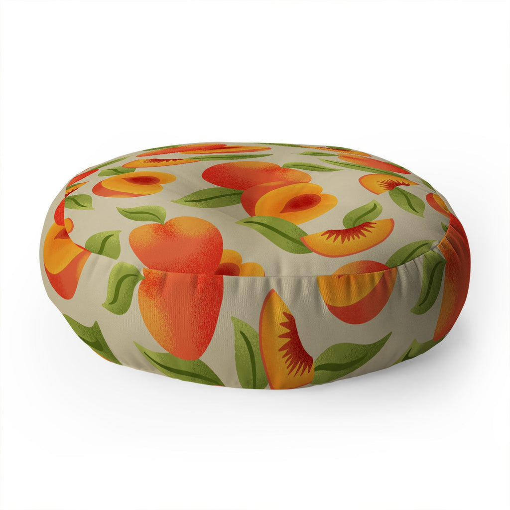 Jessica Molina Peach Pattern Floor Pillow Round