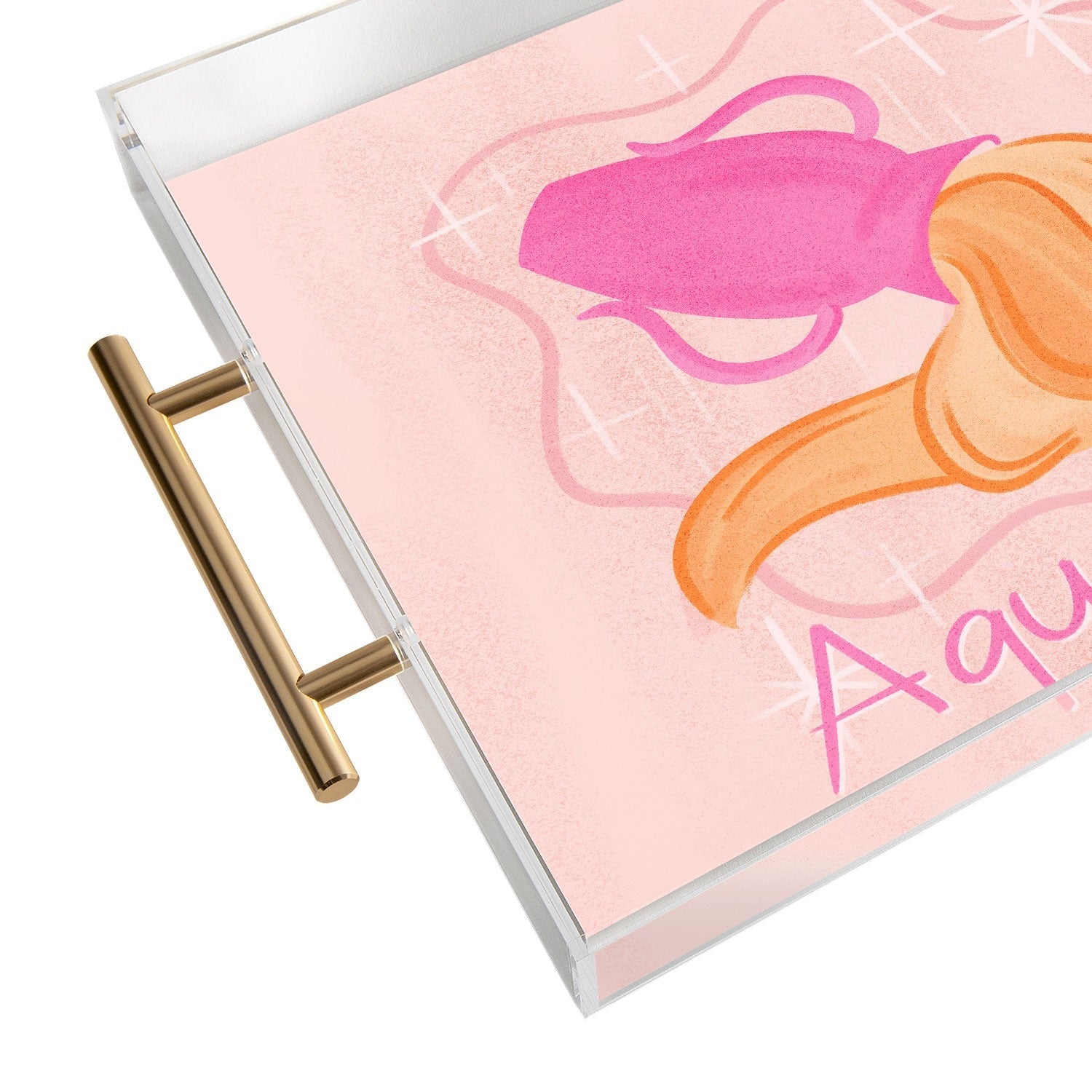 Little Om Zodiac Sign Aquarius Acrylic Tray