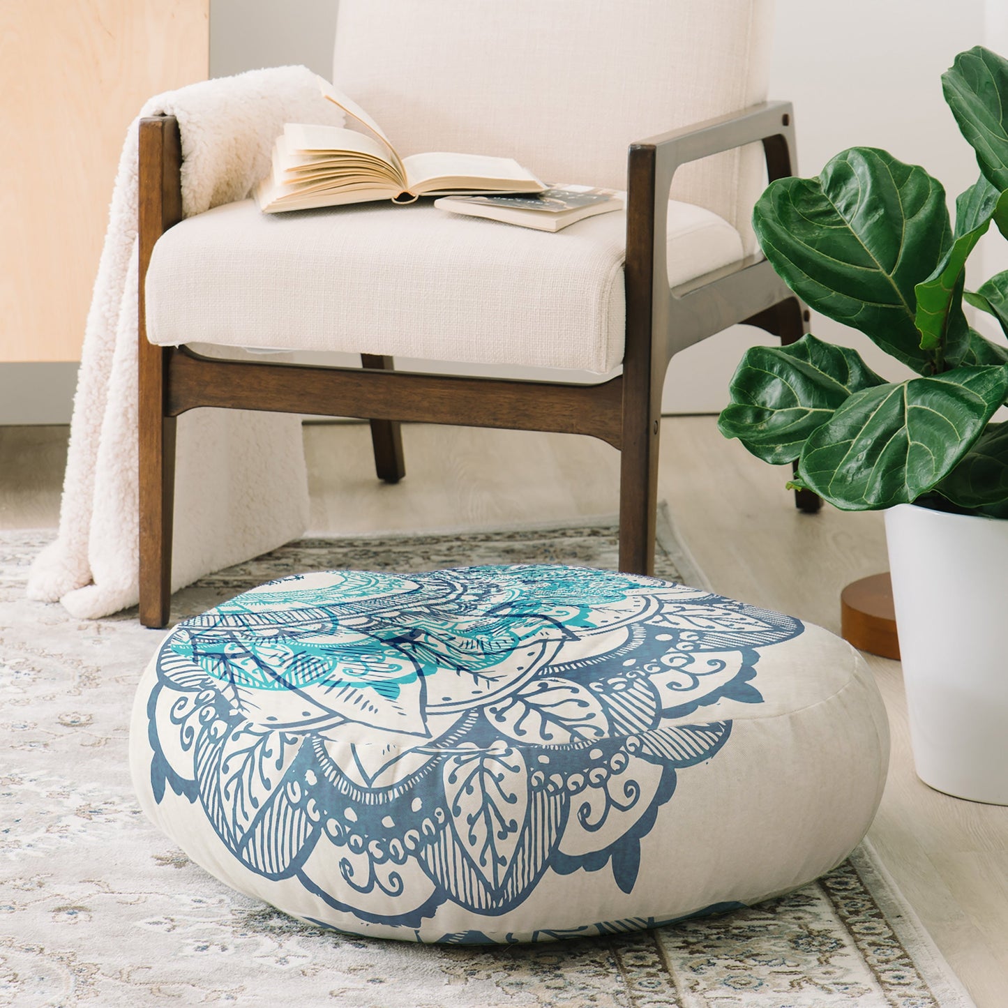 RosebudStudio Mandala Floor Pillow Round