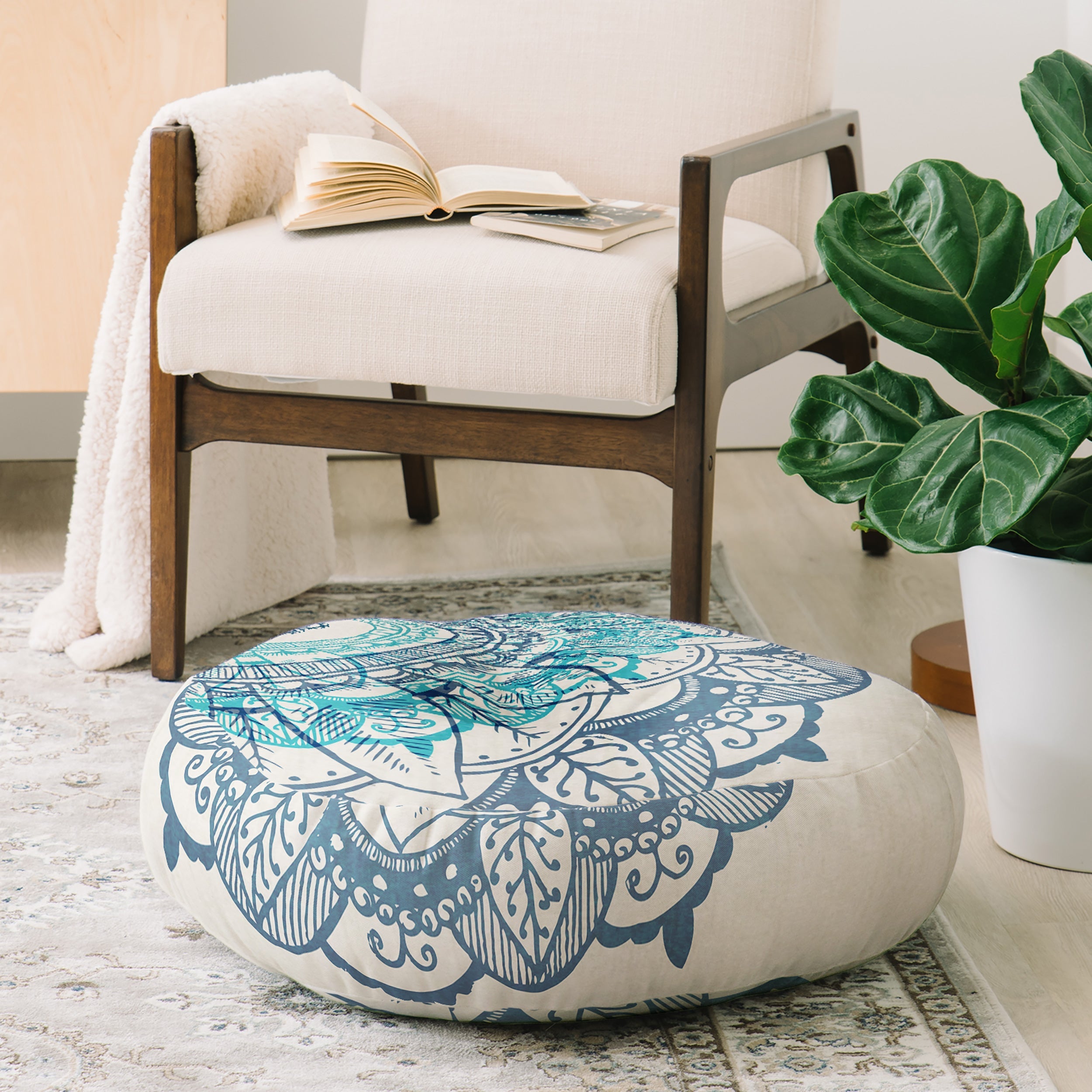 RosebudStudio Mandala Floor Pillow Round
