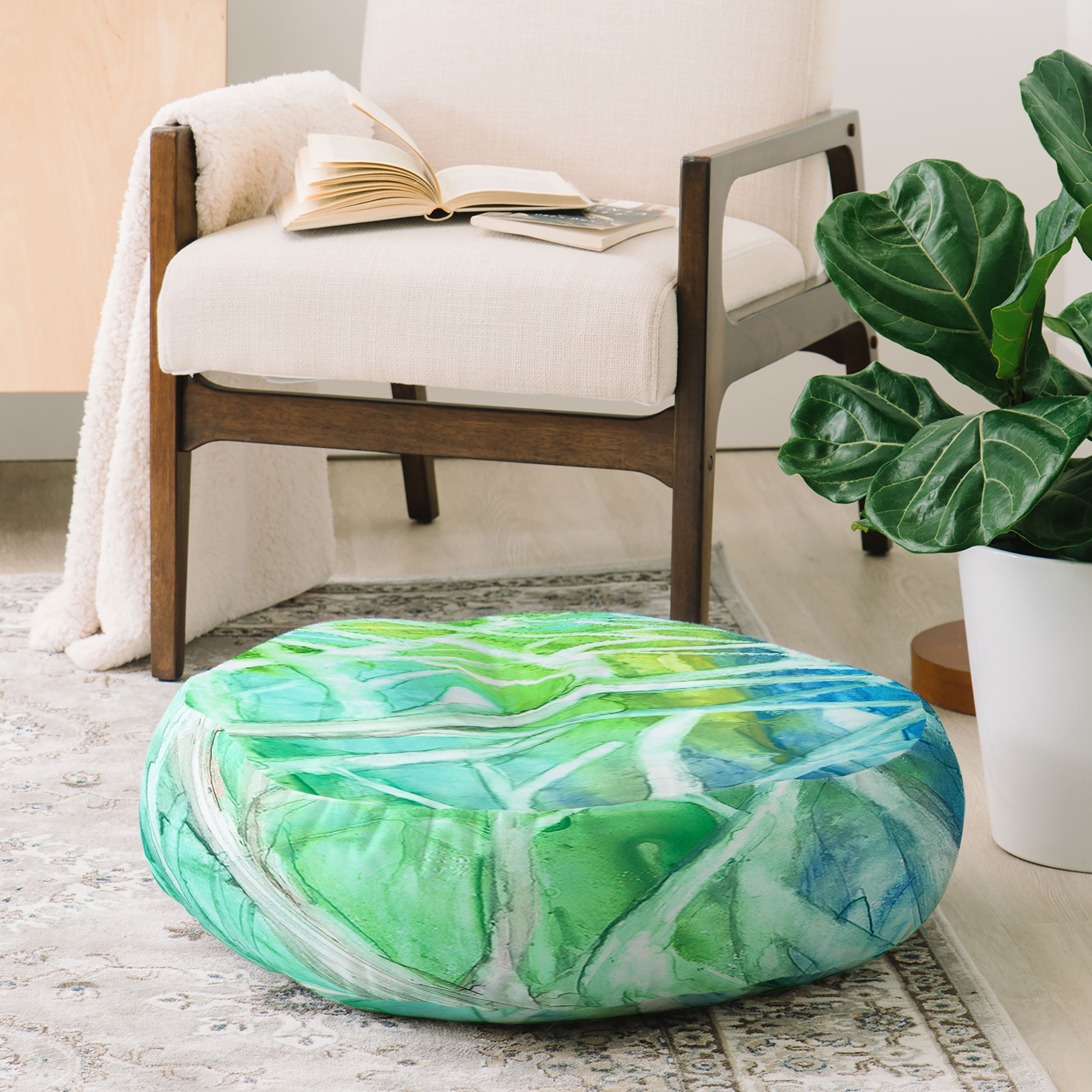 Rosie Brown Coral View Floor Pillow Round
