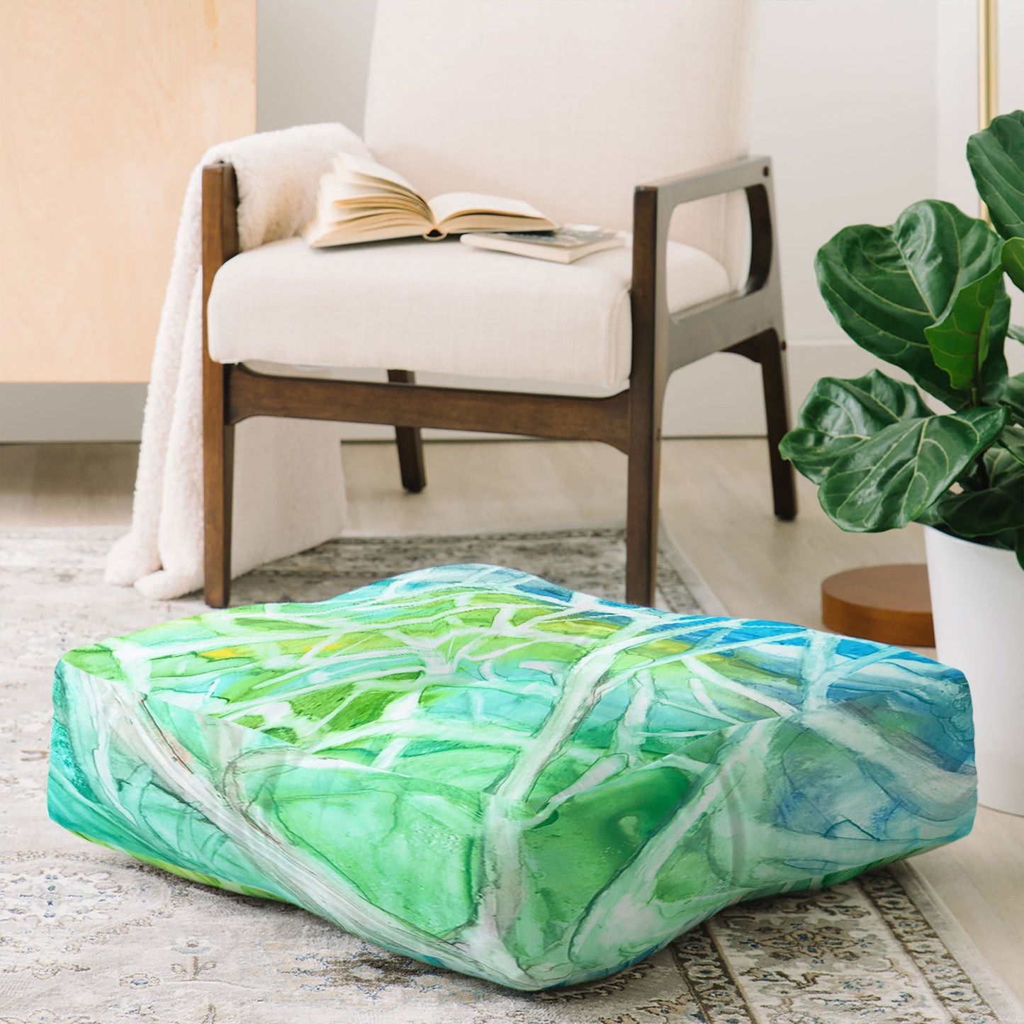 Rosie Brown Coral View Floor Pillow Square
