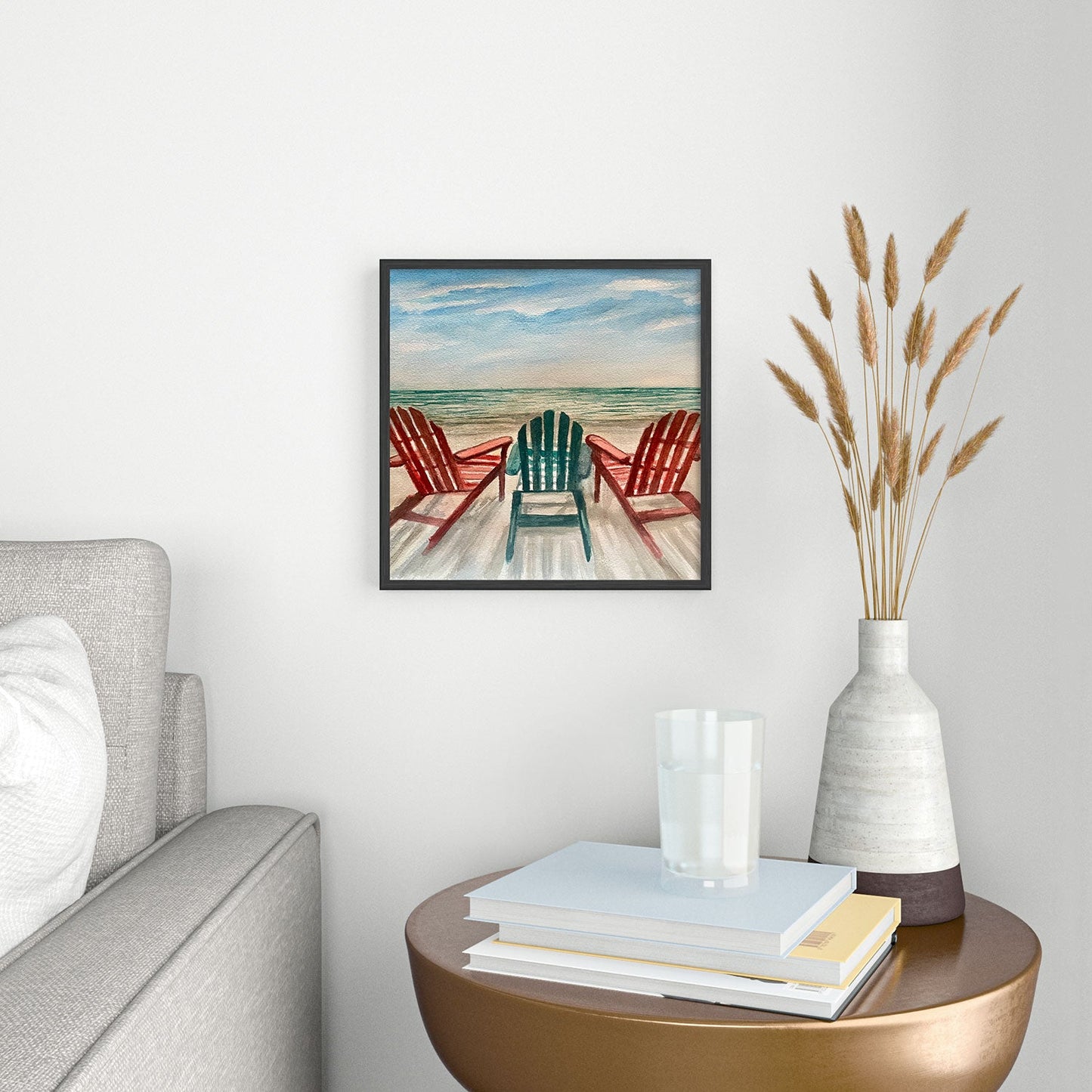 Rosie Brown The View Square Metal Framed Art Print