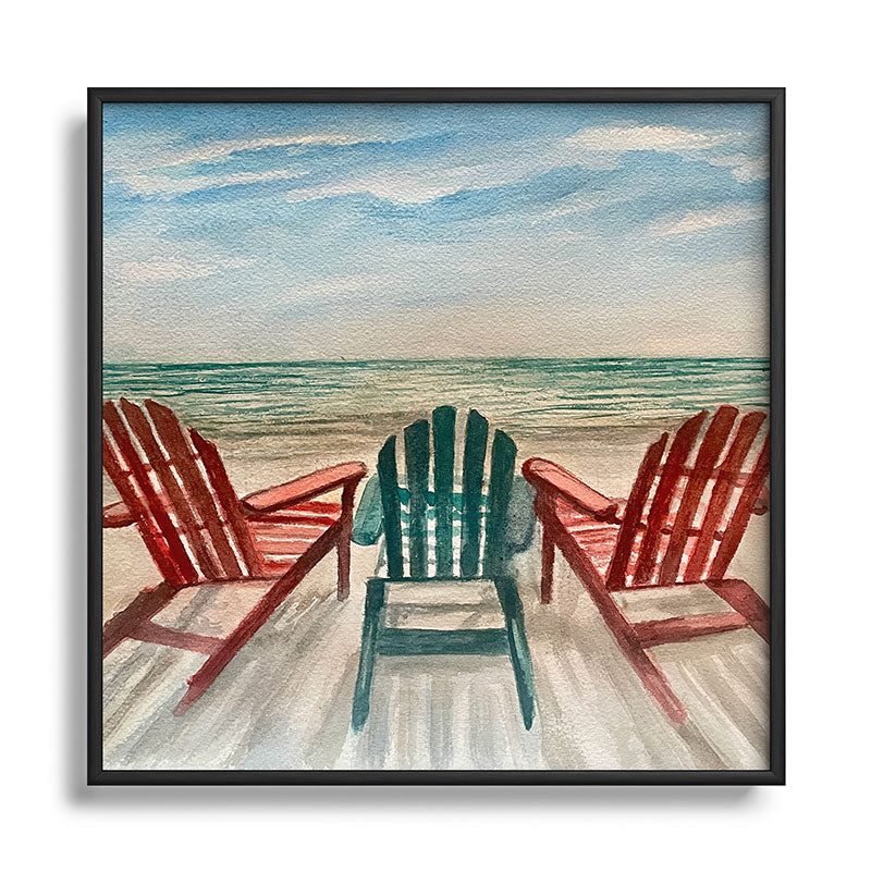 Rosie Brown The View Square Metal Framed Art Print