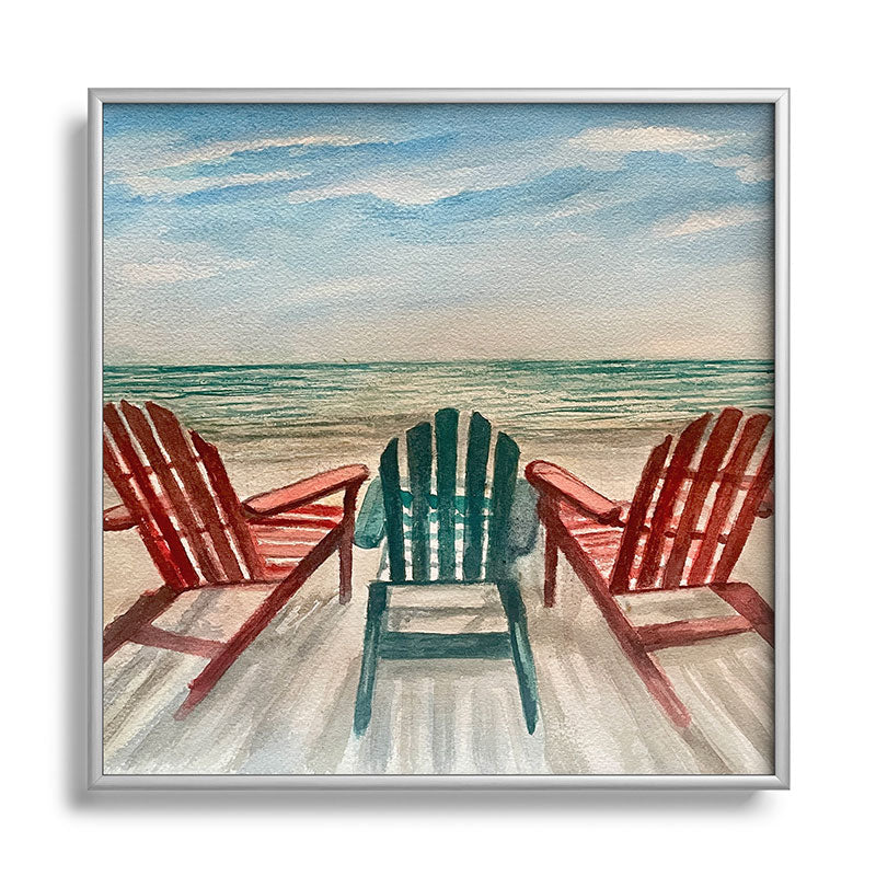 Rosie Brown The View Square Metal Framed Art Print